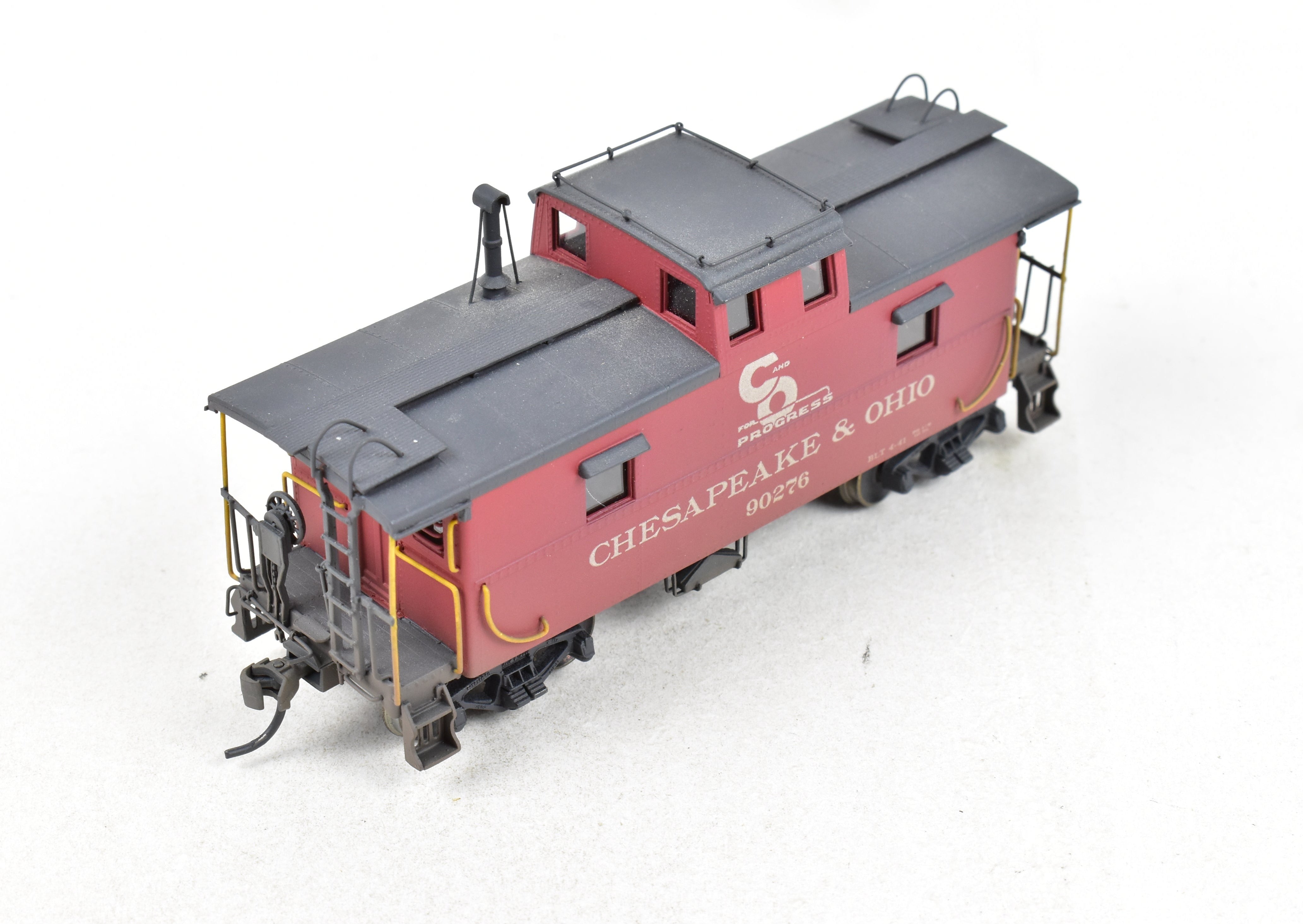 HO Brass OMI C&O Steel Caboose #90276 with Custom Paint & Weathering