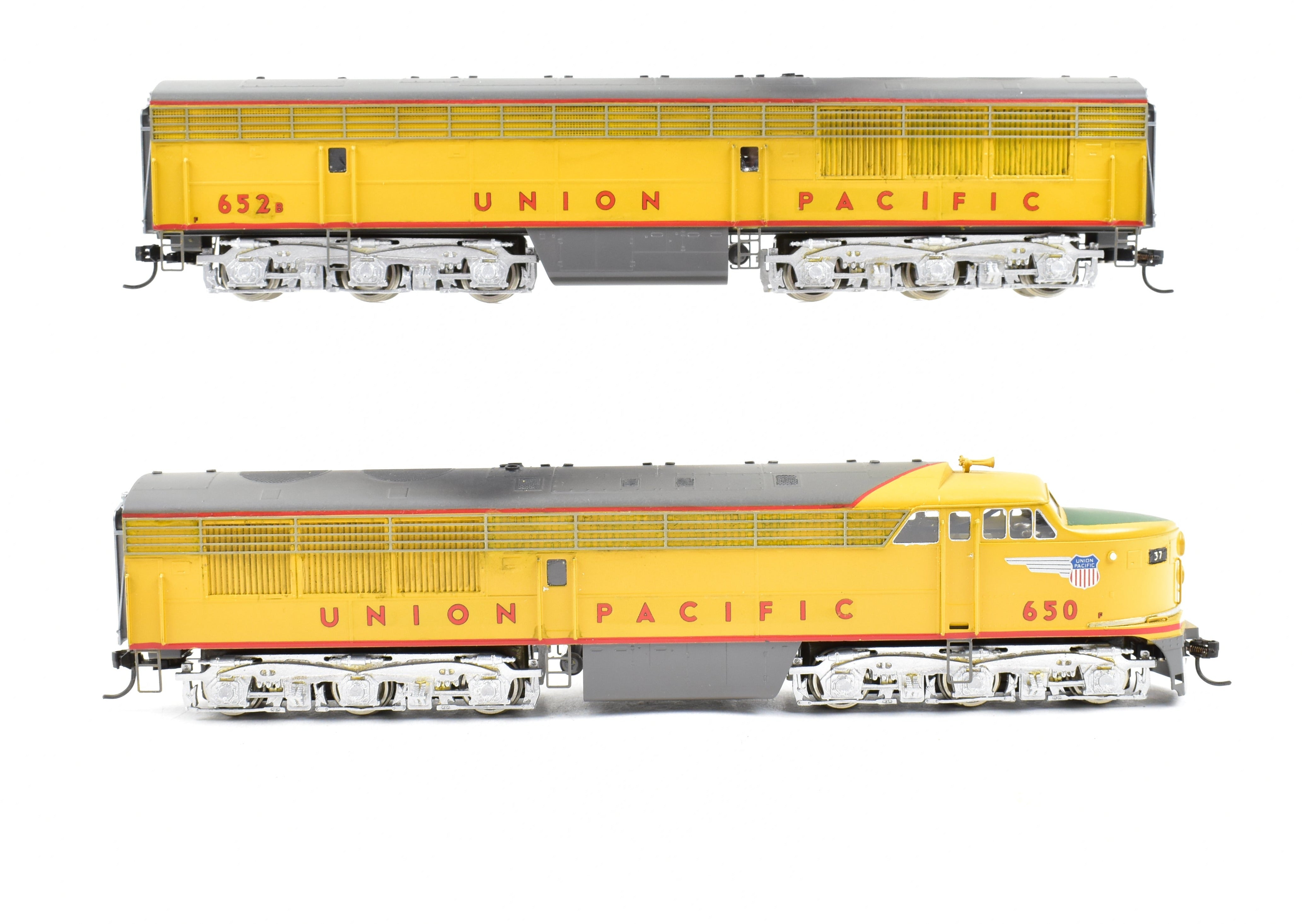HO Scale Brass Alco Model Union Pacific (UP) FM Erie Built A/B Locomotive Pair - CP Series, Lightly Weathered Nos. 650 & 652B