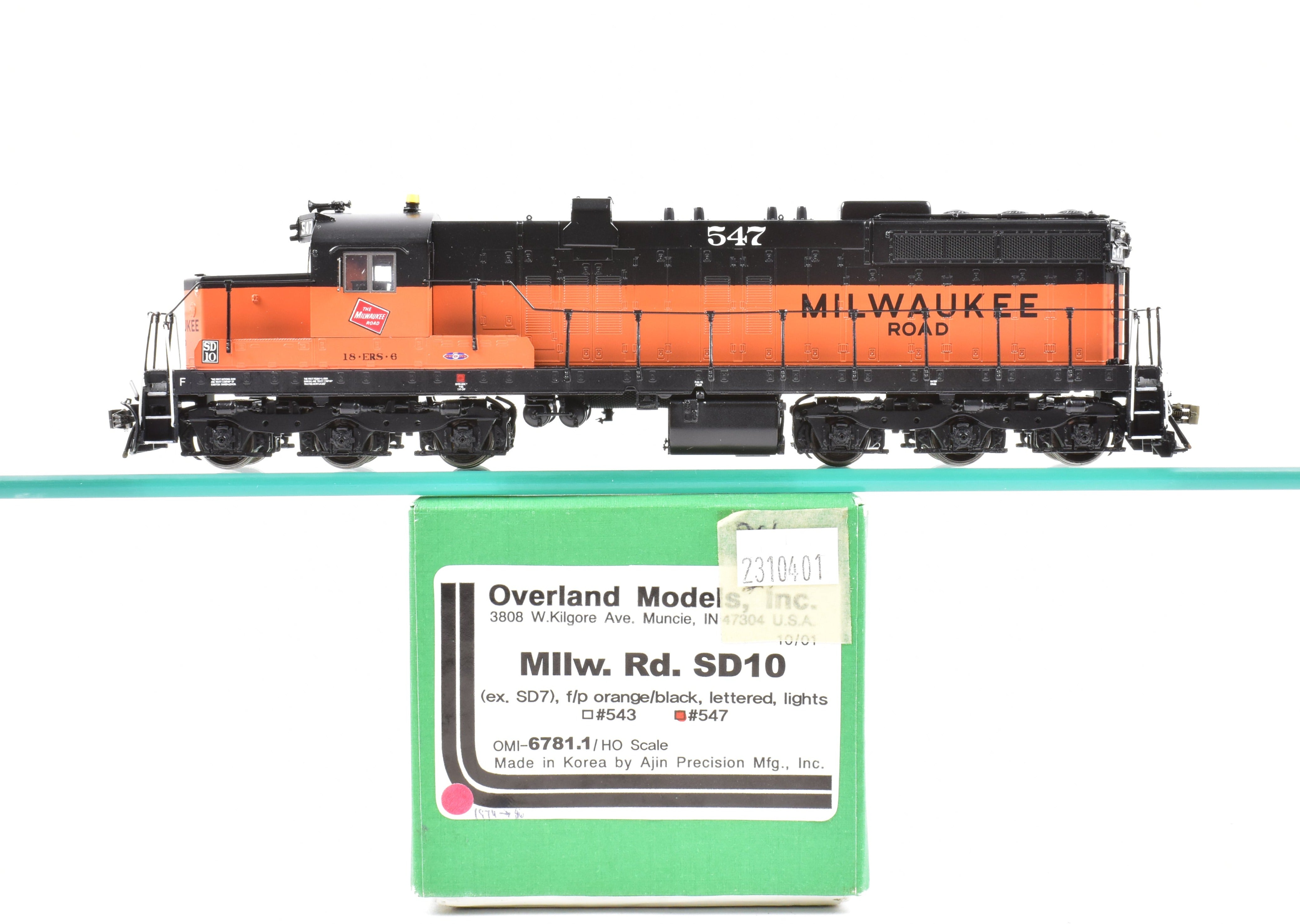 HO Scale Brass OMI Milwaukee Road EMD SD10 #547 Factory Painted with DCC