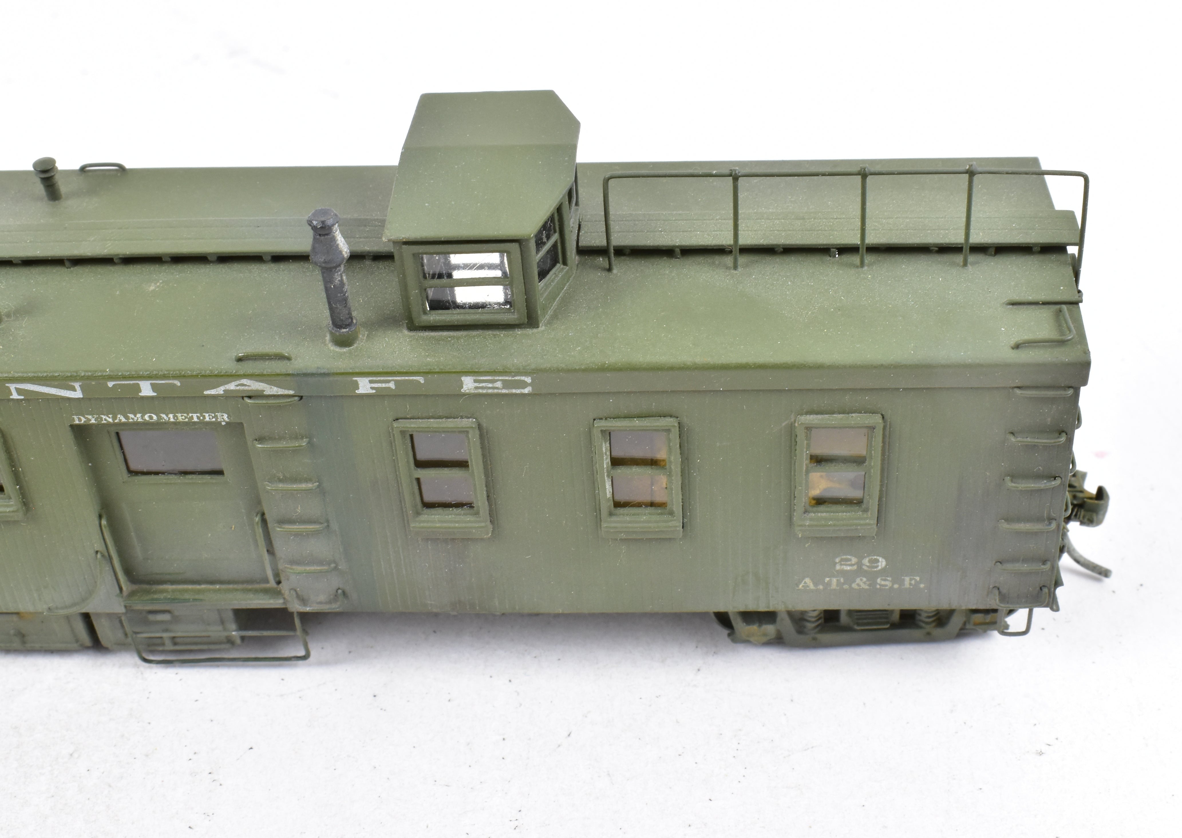 HO Scale Brass Hallmark Models ATSF - Santa Fe Dynamometer Car No. 29, Professionally Custom Painted and Artfully Weathered for Model Train Enthusiasts