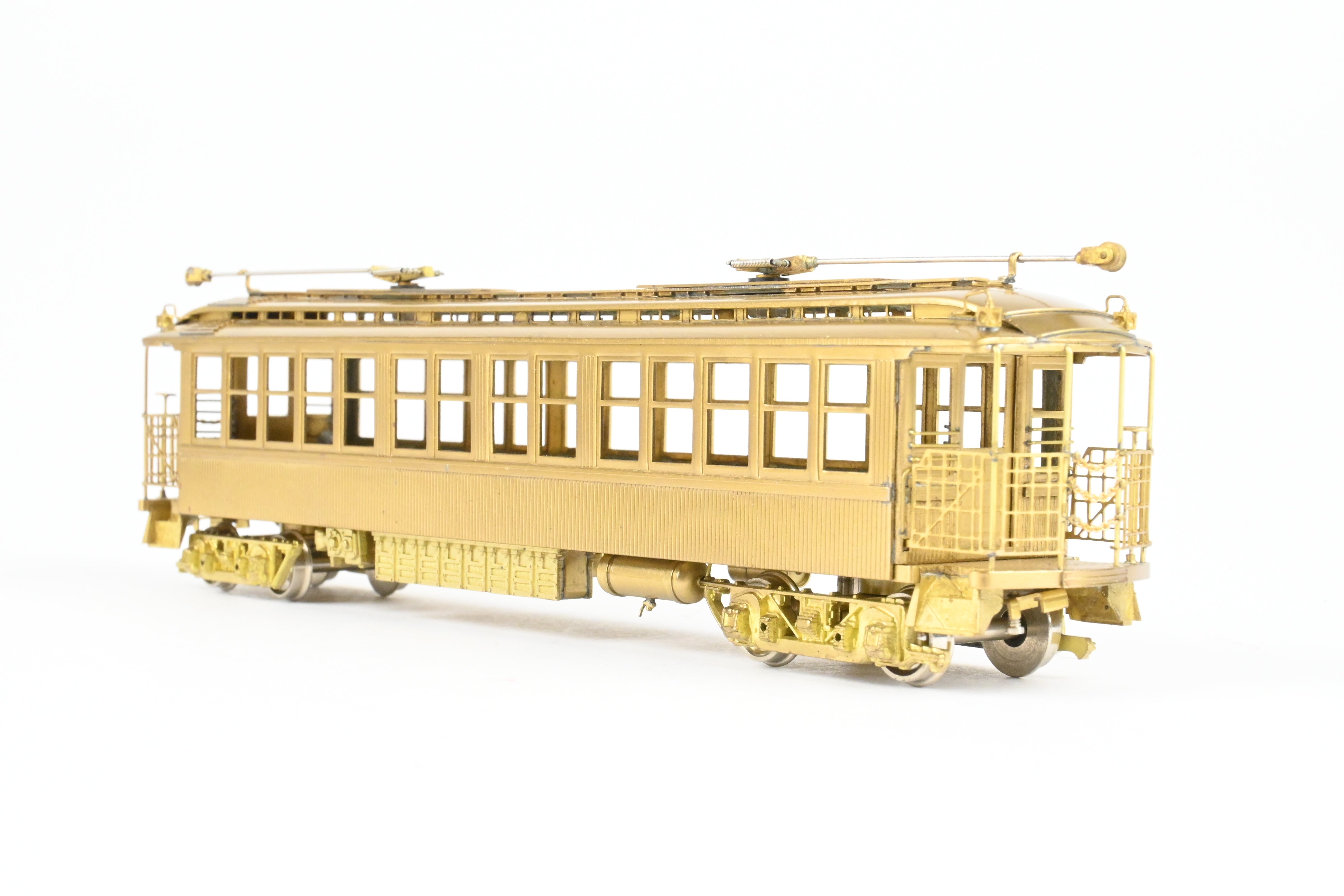 High - Quality HO Scale Brass Model Train Set by WP Car Corp. - Brooklyn Rapid Transit/Brooklyn Union Elevated 1200 Equipped with Trolley Poles