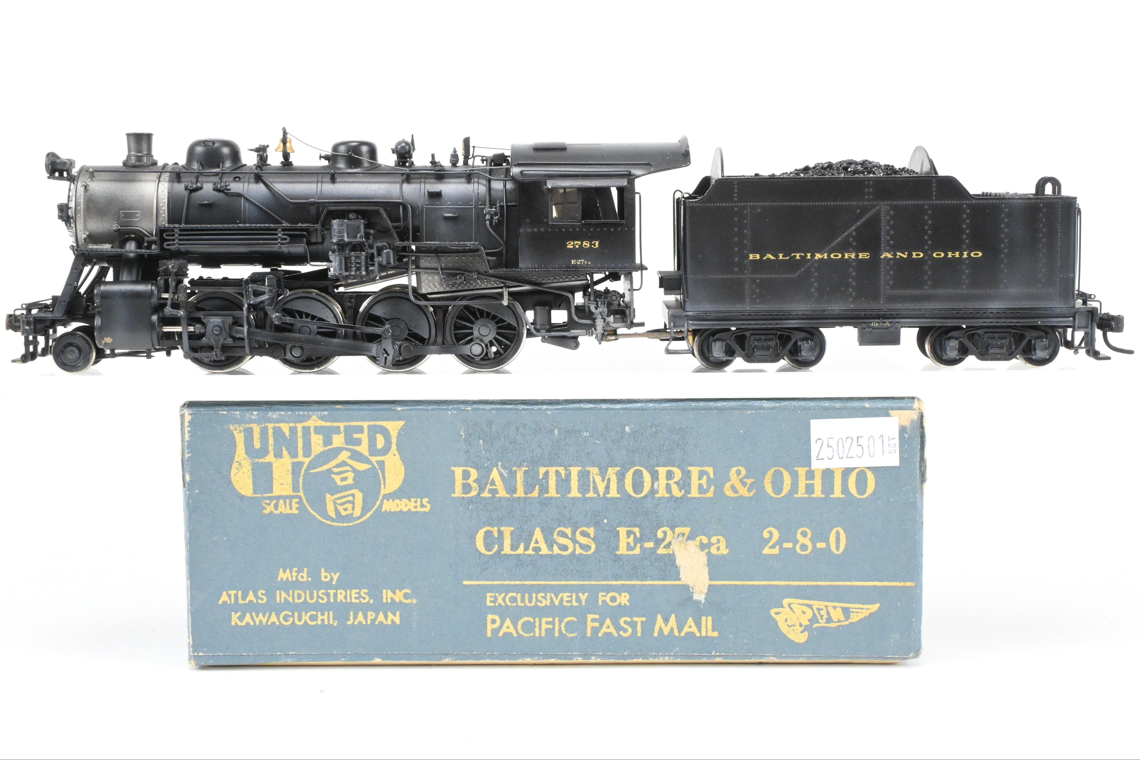 HO Brass PFM United Baltimore & Ohio E-27ca 2-8-0 Pro Painted Model