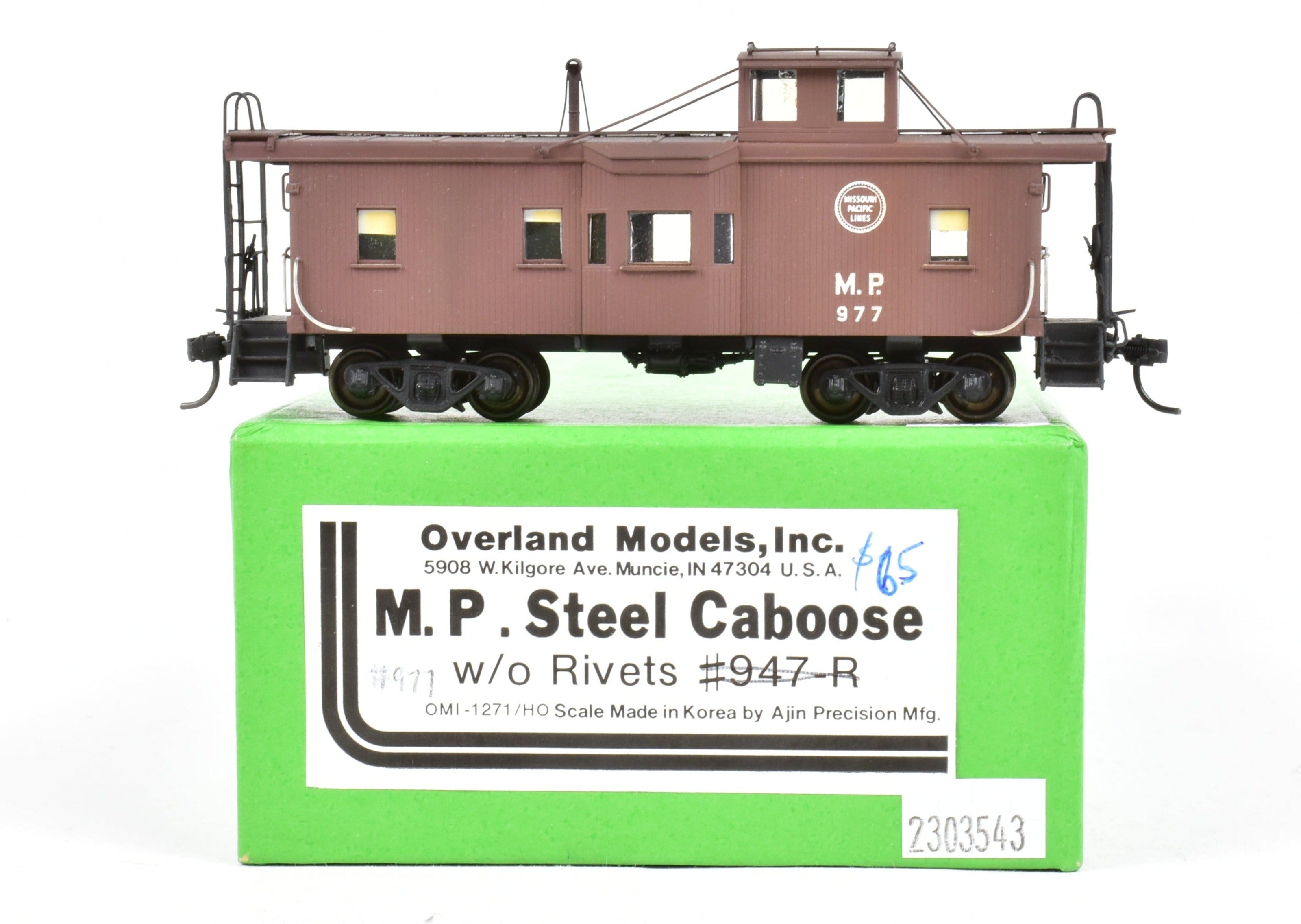 HO Brass OMI Missouri Pacific Cupola & Bay Window Caboose with Custom Paint, Wrong Box