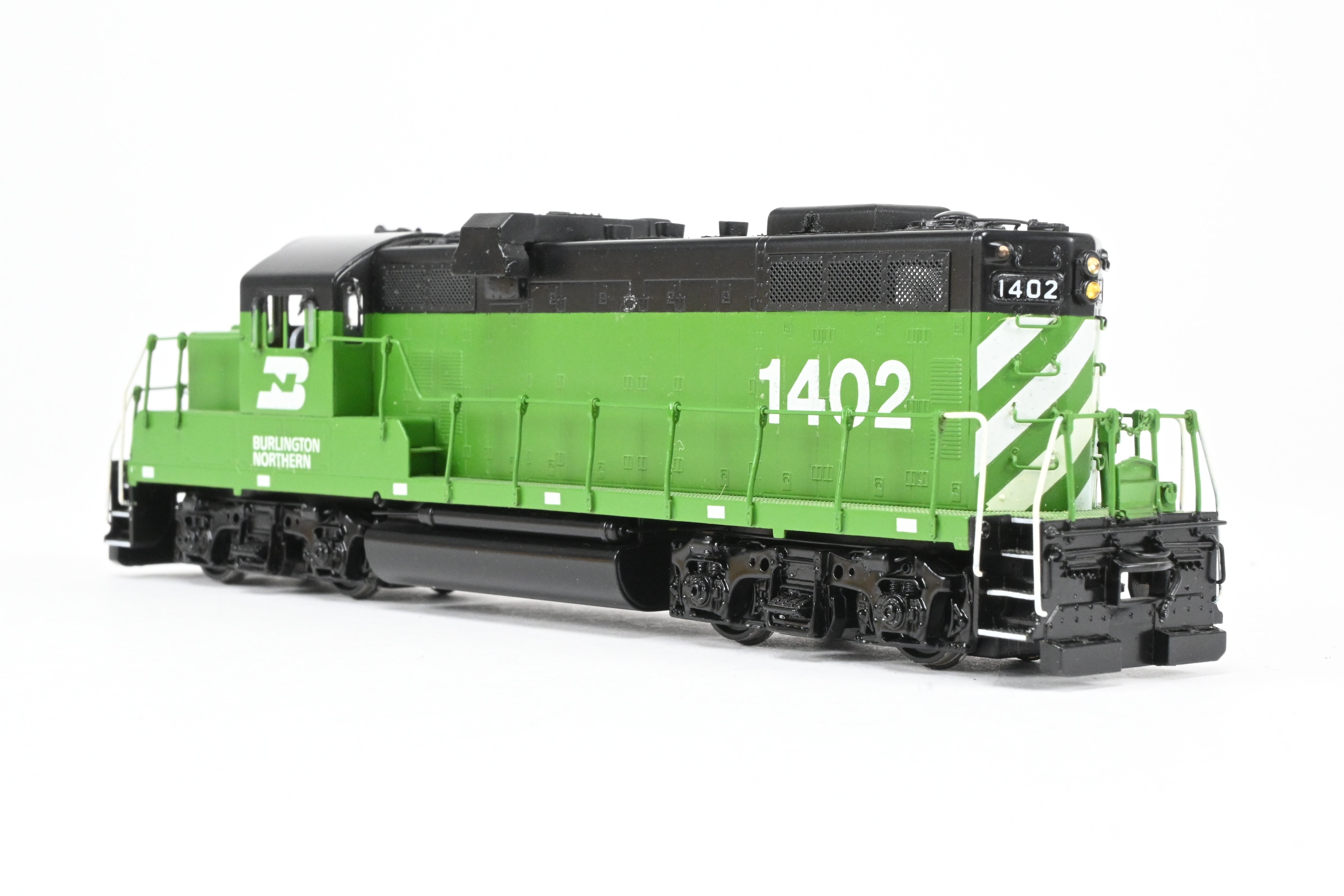 HO Scale Brass Model Train - Oriental Limited BN - Burlington Northern EMD GP - 7 Chop Nose Locomotive with Custom Painting and Numbering CP #1402