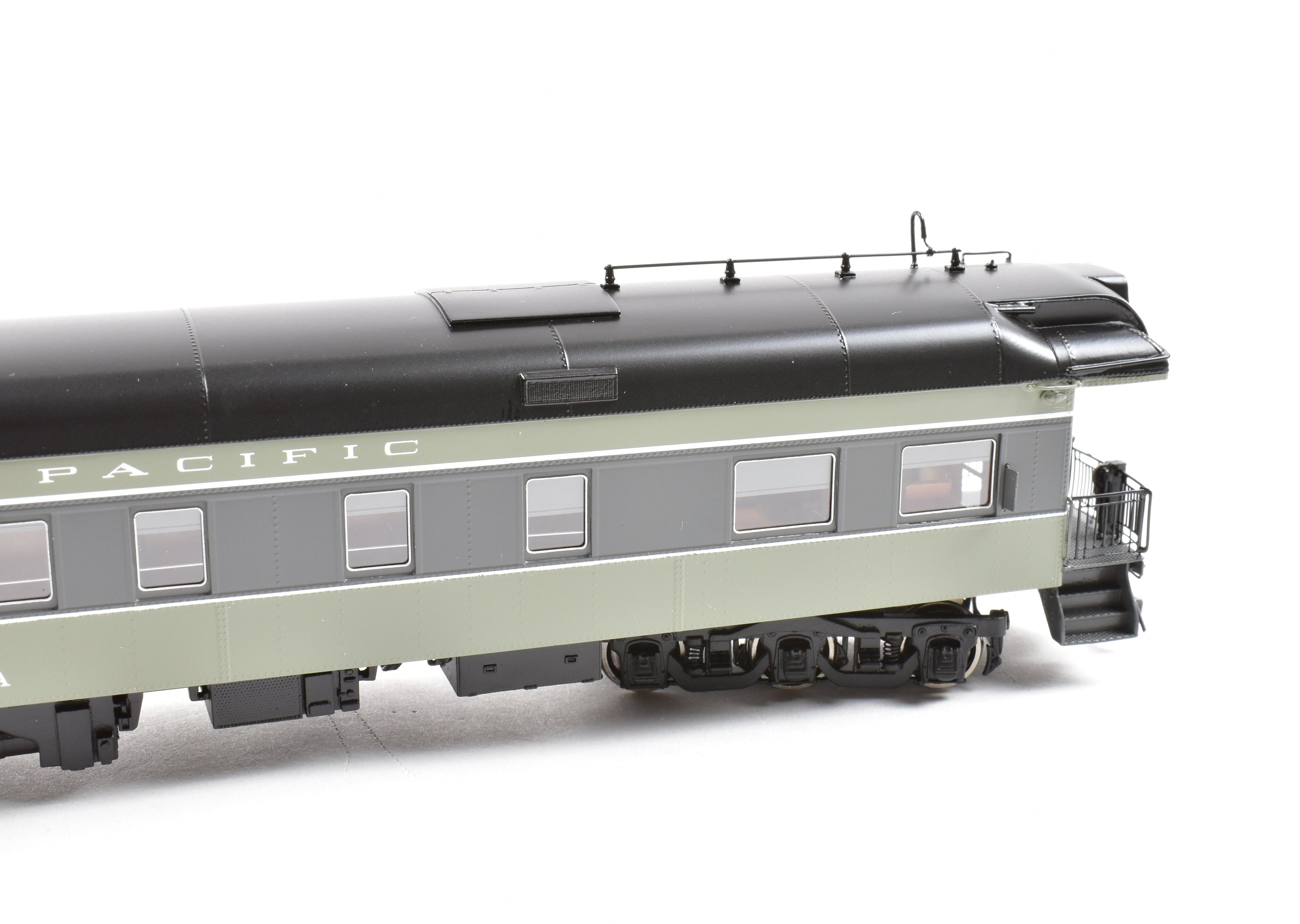 High - Quality HO Scale New Brass Model of North Bank Line Southern Pacific Shasta #106 Business Car in Two - Tone Grey Color