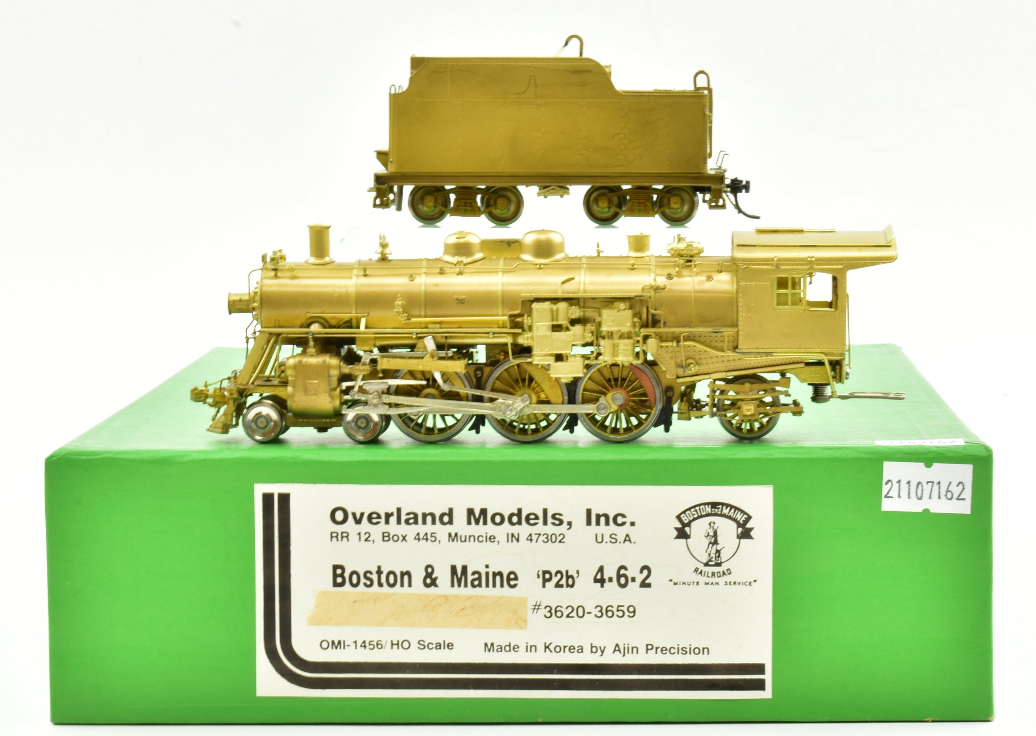 HO Scale Brass Model Train - Overland Models Inc. Boston & Maine P2b 4 - 6 - 2 Steam Locomotive