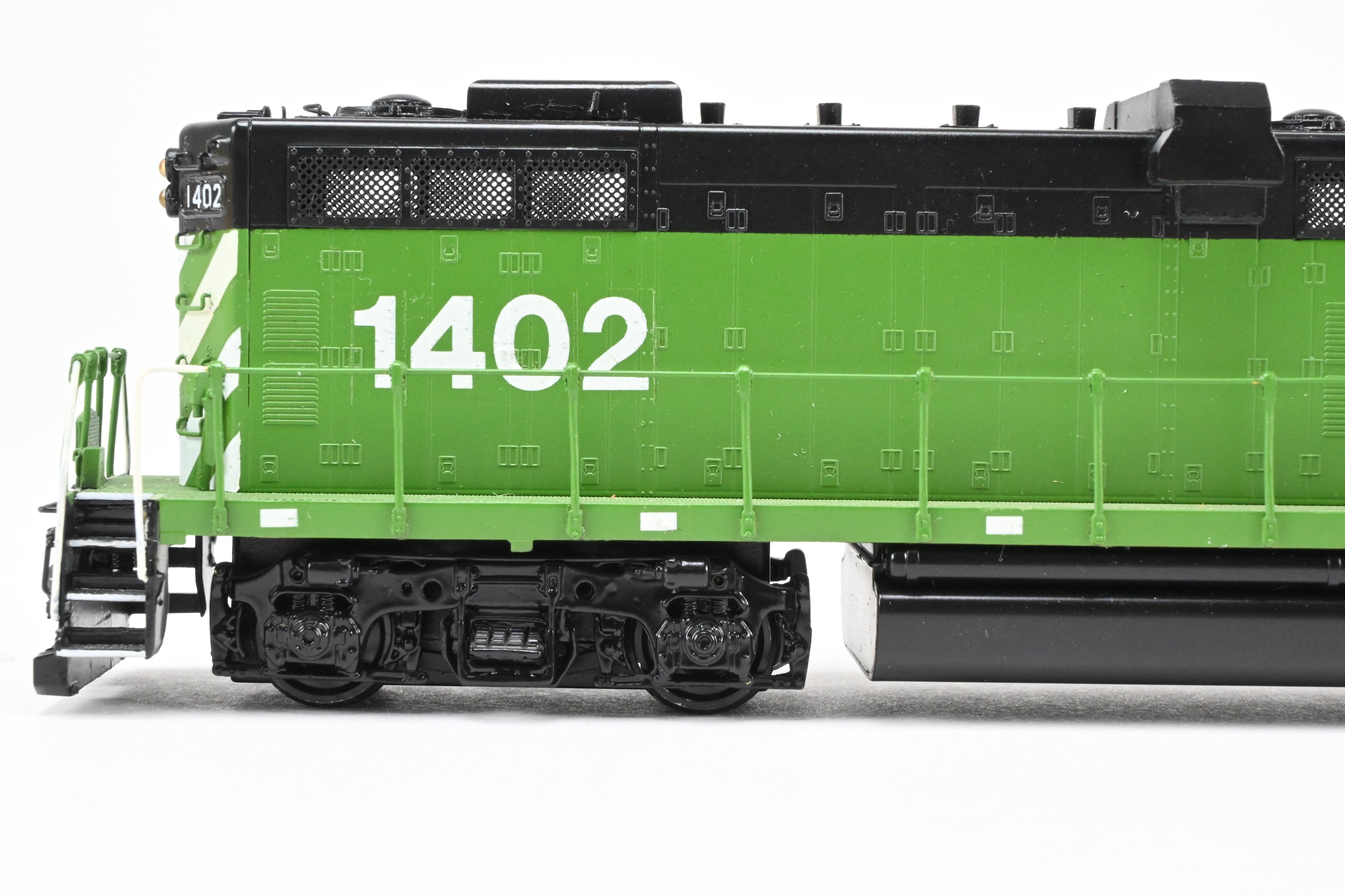 HO Scale Brass Model Train - Oriental Limited BN - Burlington Northern EMD GP - 7 Chop Nose Locomotive with Custom Painting and Numbering CP #1402