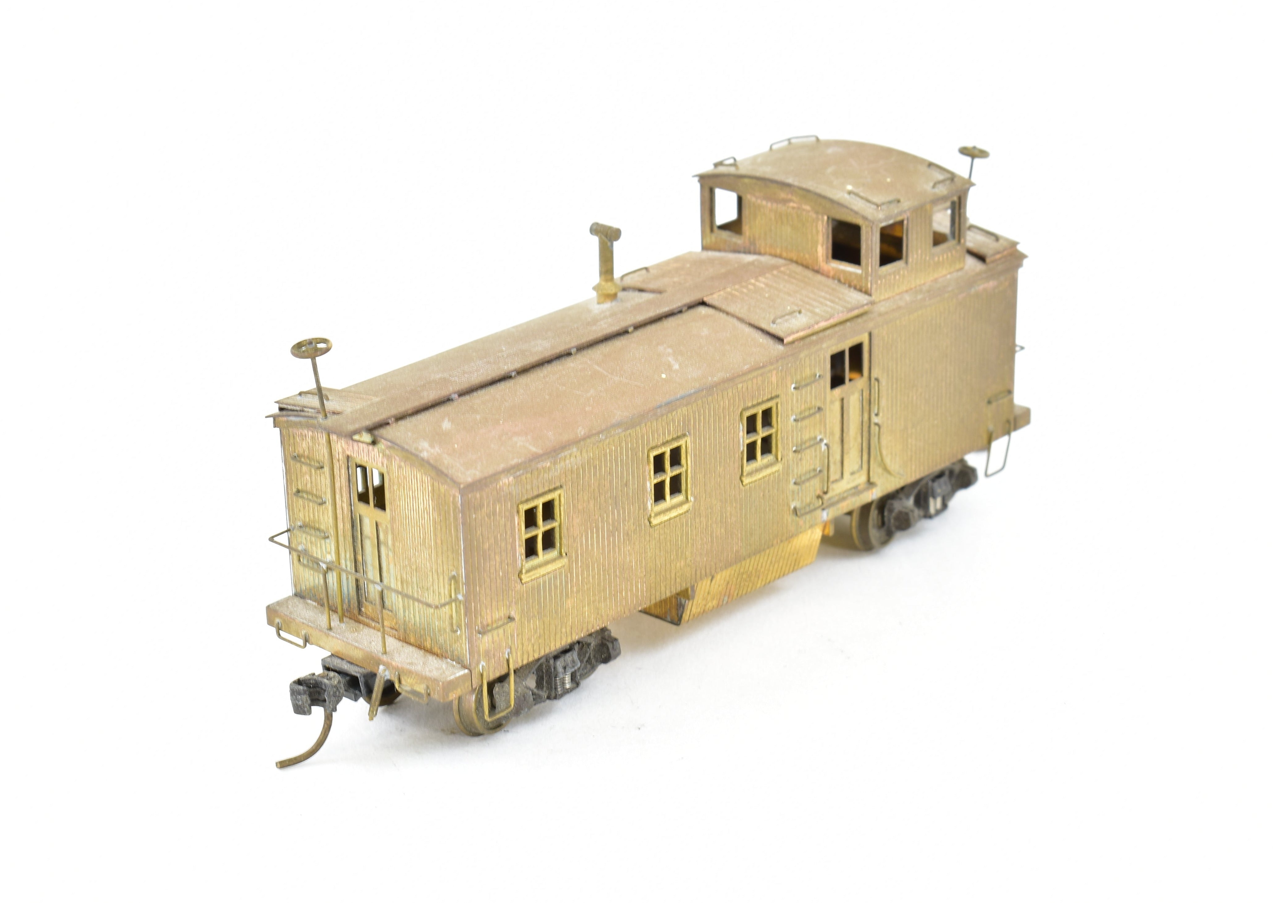 HO Scale Brass Model Trains by Trains, Inc. - ATSF Santa Fe Wood Blind End Caboose in AS-IS Condition