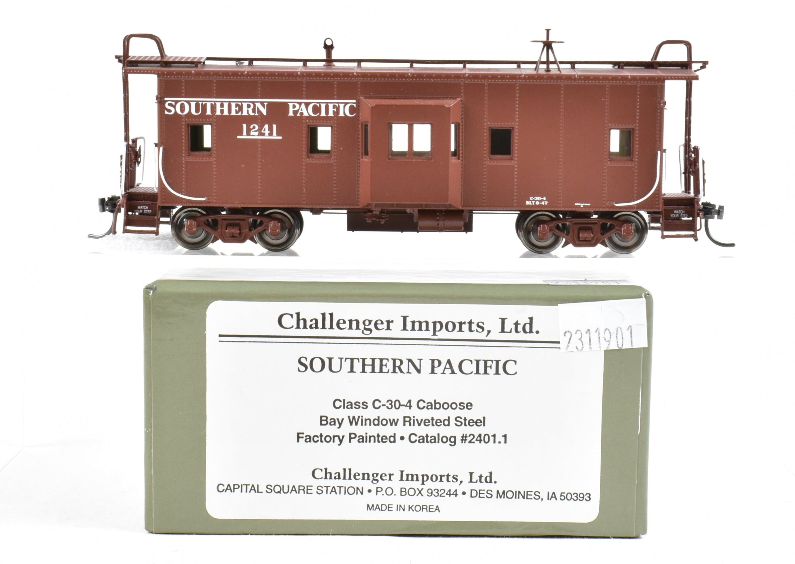 HO Scale Brass Caboose - Challenger Imports SP - Southern Pacific Class C - 30 - 4 BW, Featuring FP No. 1241