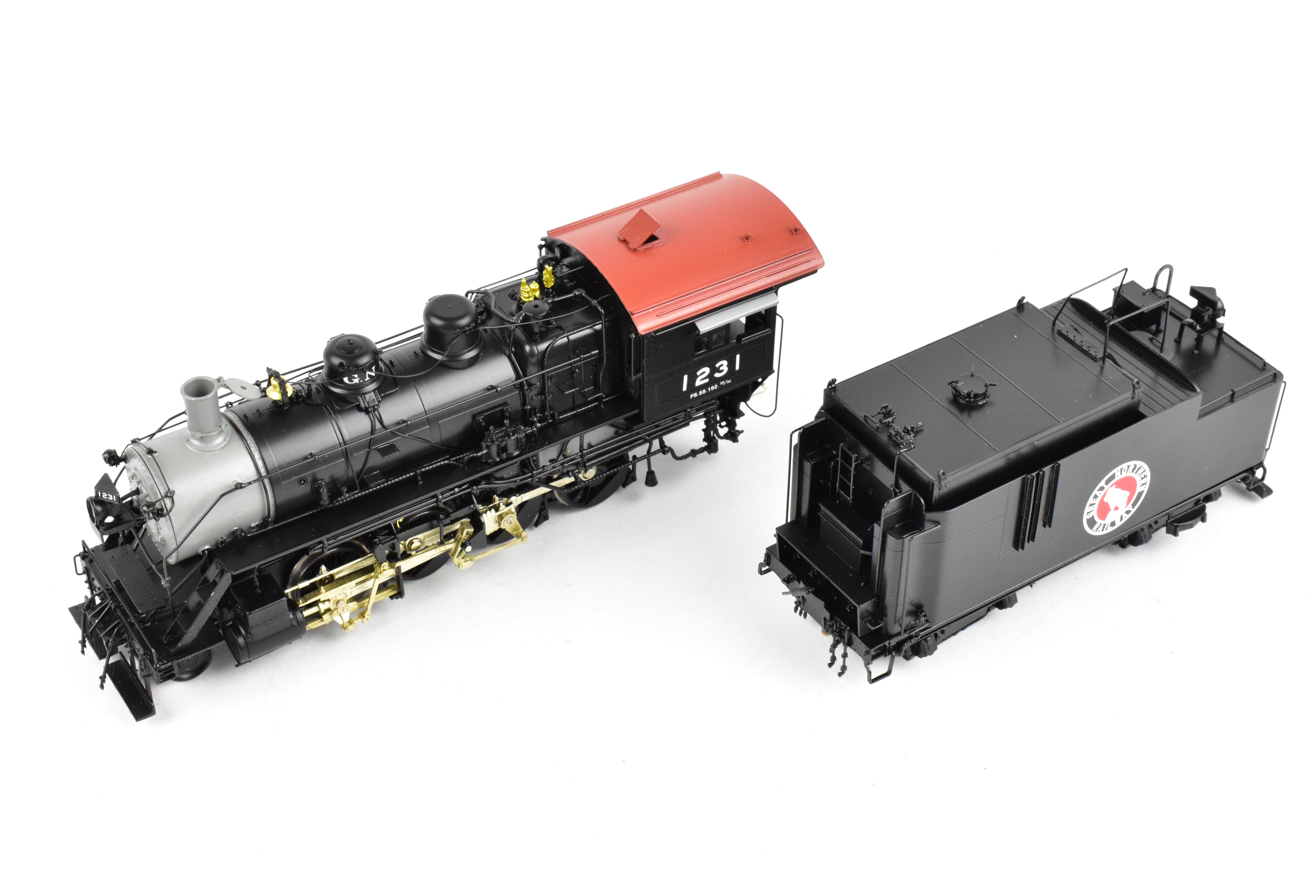 HO Brass GN - Great Northern F-8 2-8-0 FP Black Oil-Fired No. 1231 Model