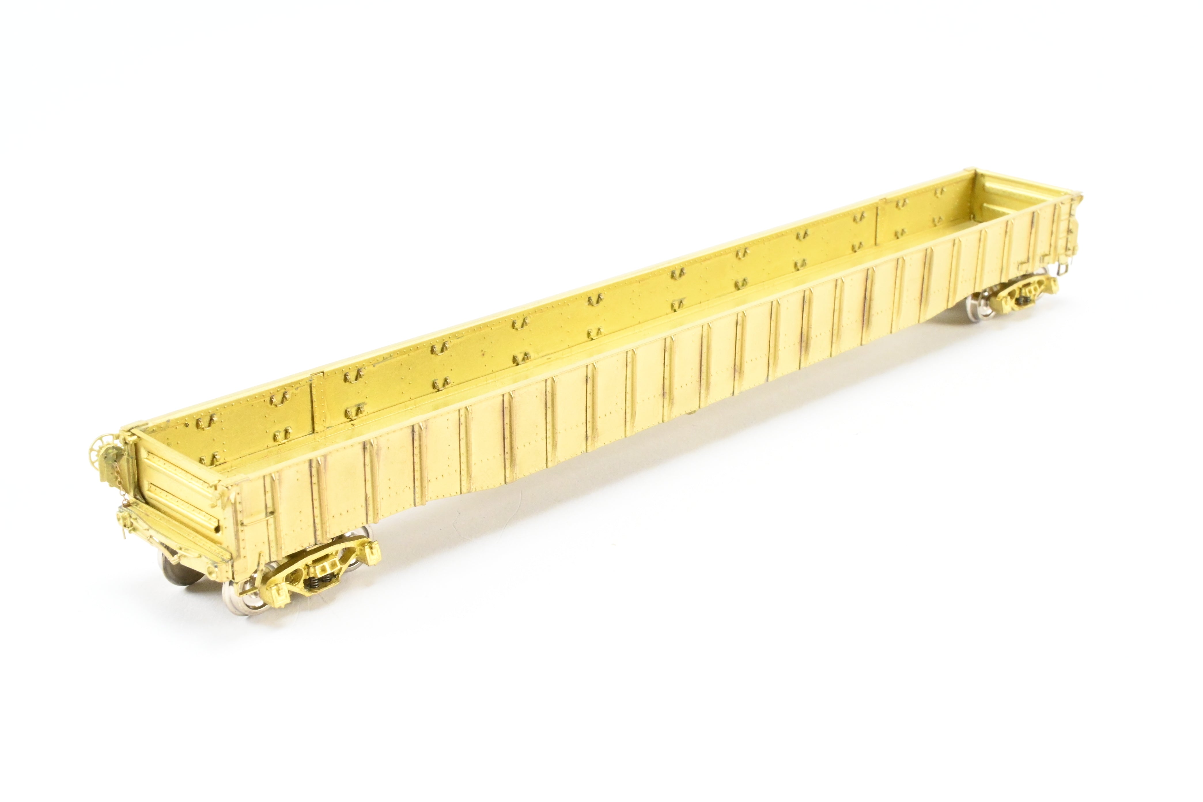 HO Scale Brass Precision Scale Co. Various Roads 65-Foot Mill Gondola Model in Bethlehem Steel Version for Heavy Steel Loading
