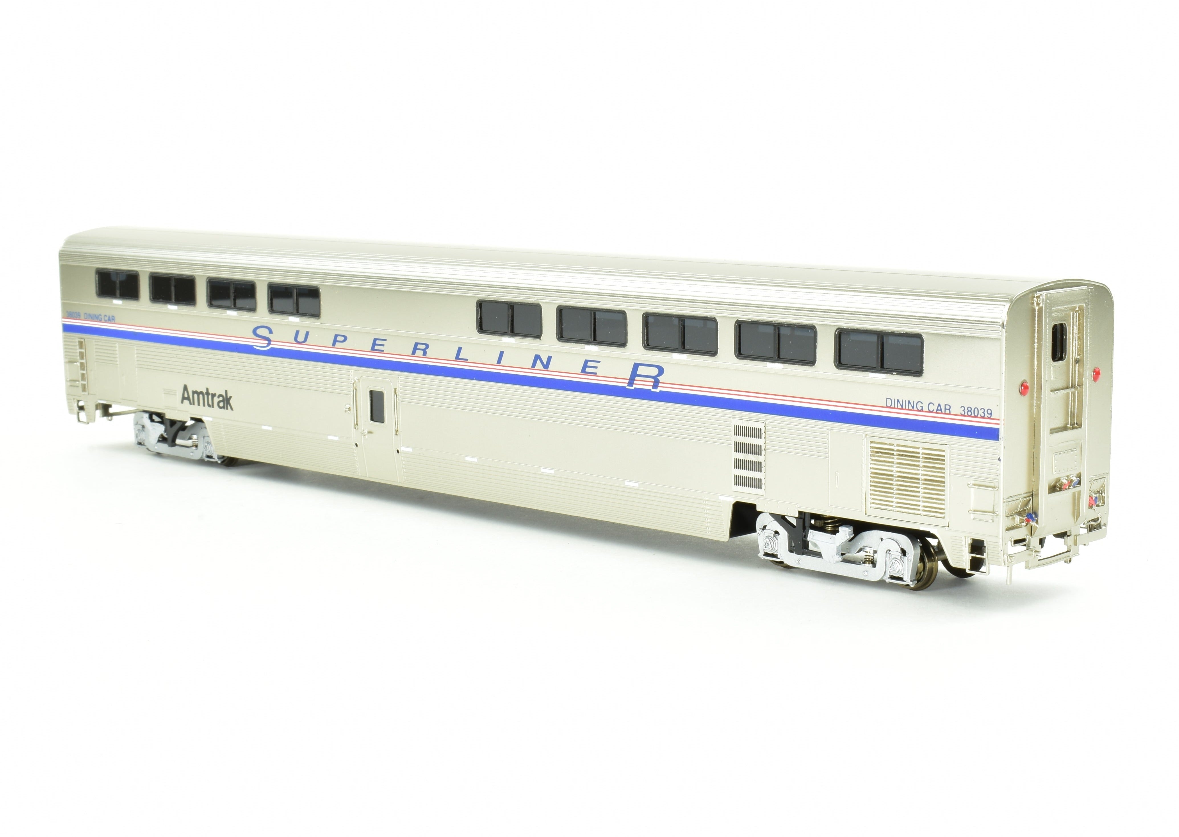 HO Scale Brass Model Train CON OMI - Overland Models, Inc. Amtrak Superliner II Dining Car Factory Painted with Road Number 38039