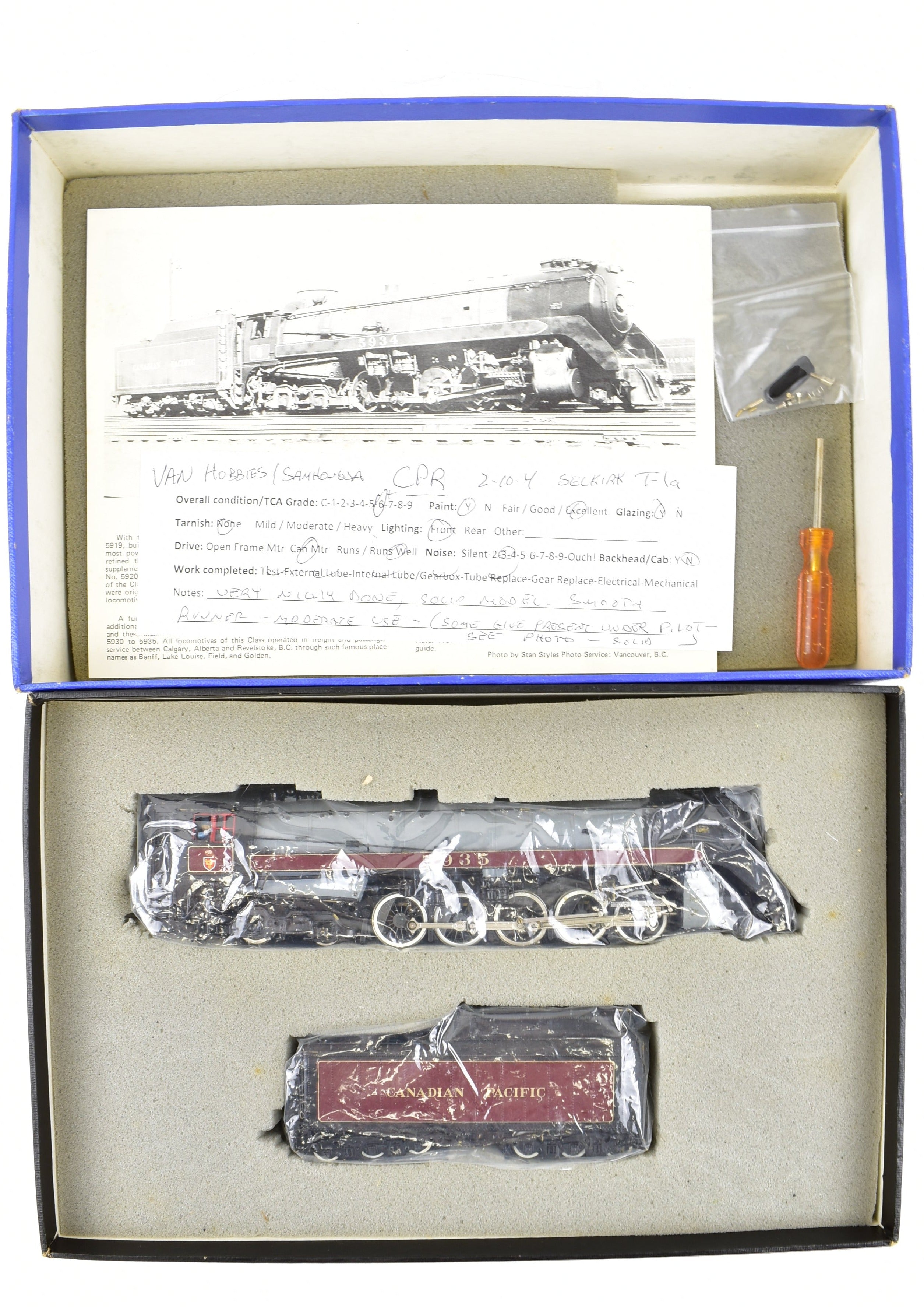 HO Scale Brass Model Train - Van Hobbies Canadian Pacific Railway T-1c 2-10-4 Selkirk with Custom Painting