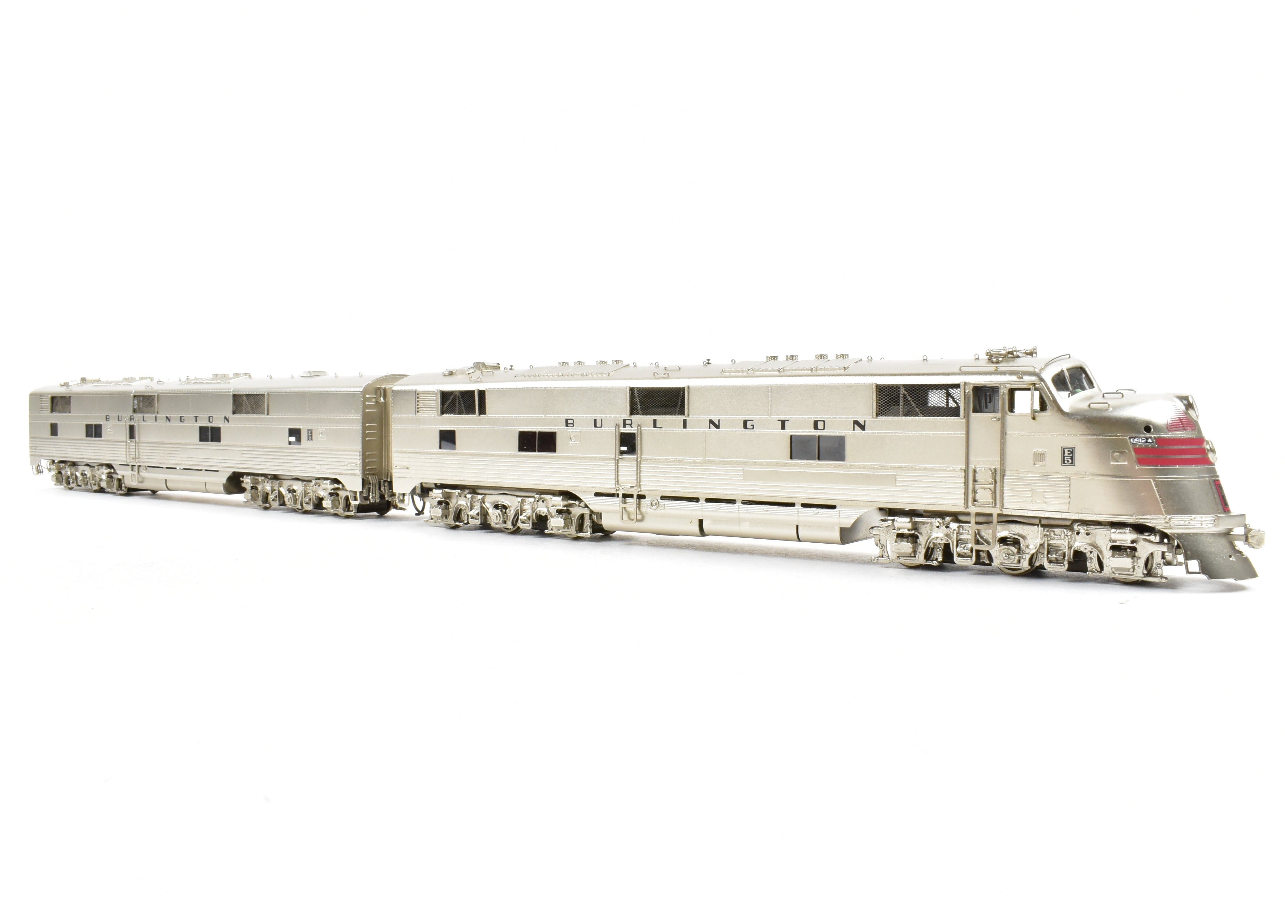 HO Scale Brass Locomotive Set - Challenger Imports CB&Q - Burlington Route EMD E5 PH - II A/B Set FP 9912A with 1960's Design Scheme