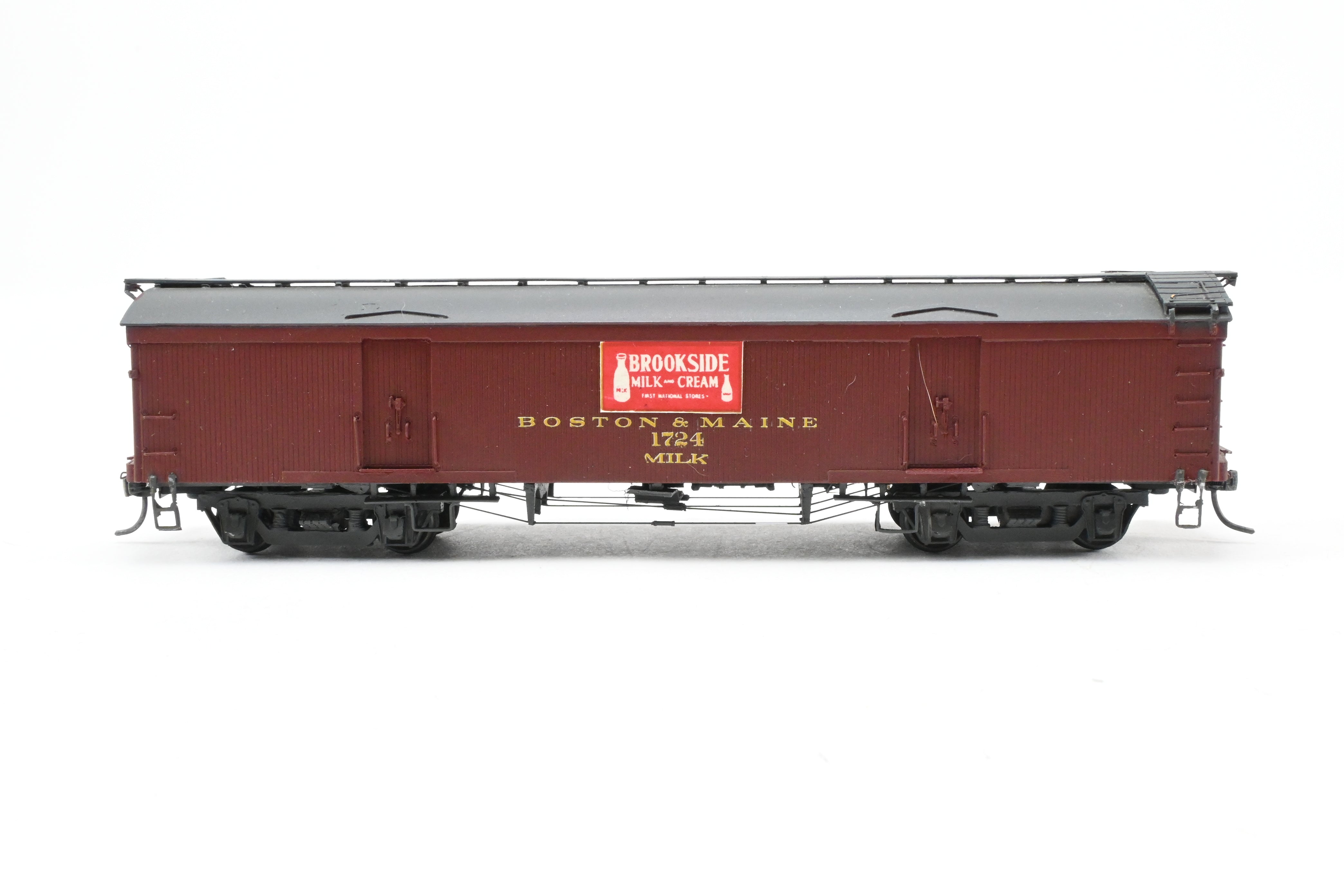HO Resin Custom-Built & Painted Boston & Maine 50’ Wood Milk Car No. 1724