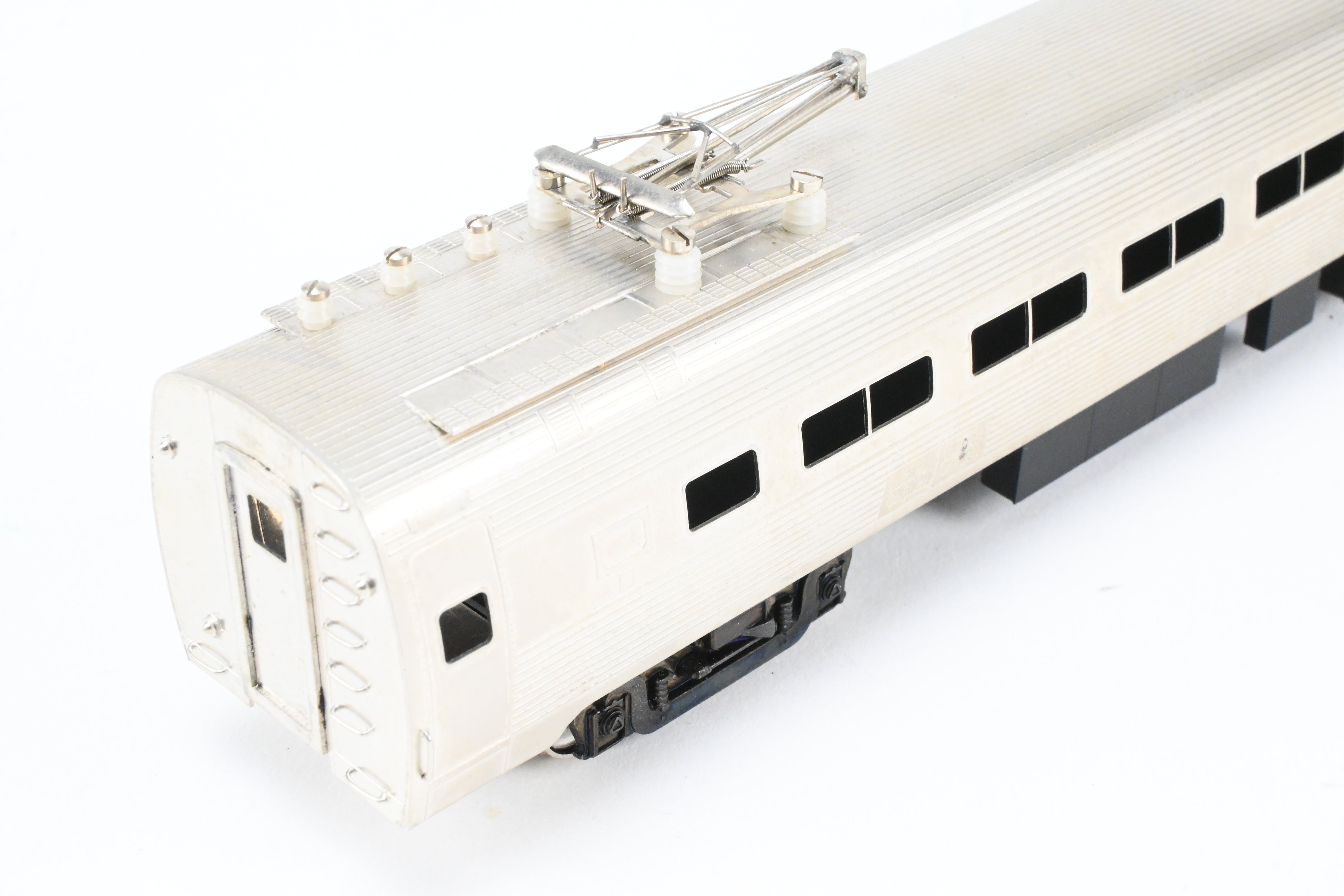 HO Scale Brass Gem Models Collectible PC - Penn Central/Amtrak Budd Metroliner 2-Car Set (1 Powered and 1 Non-Powered) with Factory Plated and Unlettered Finish