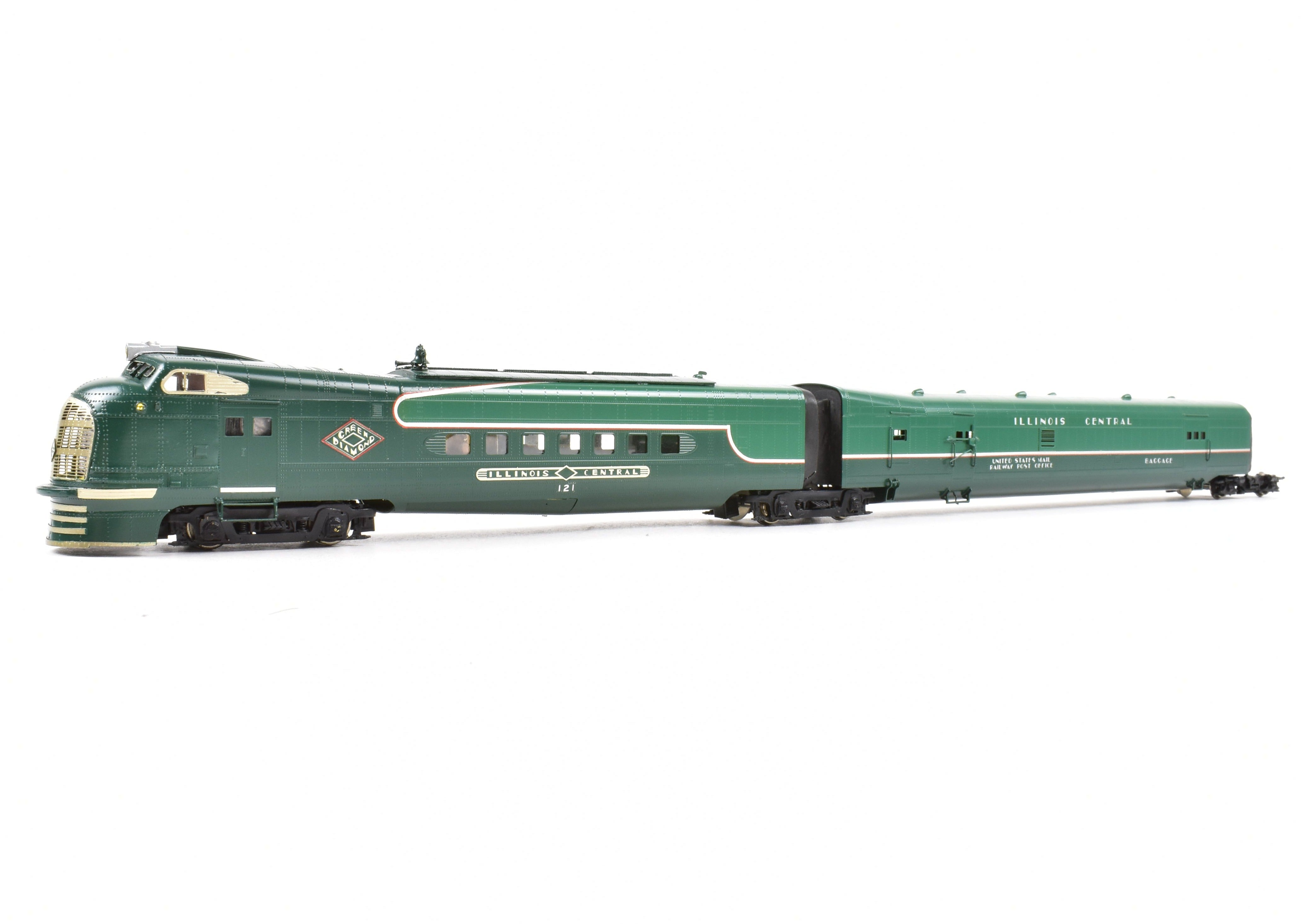 HO Brass CON OMI - Overland Models IC Illinois Central 5 - Car Articulated Factory - Painted Train Set