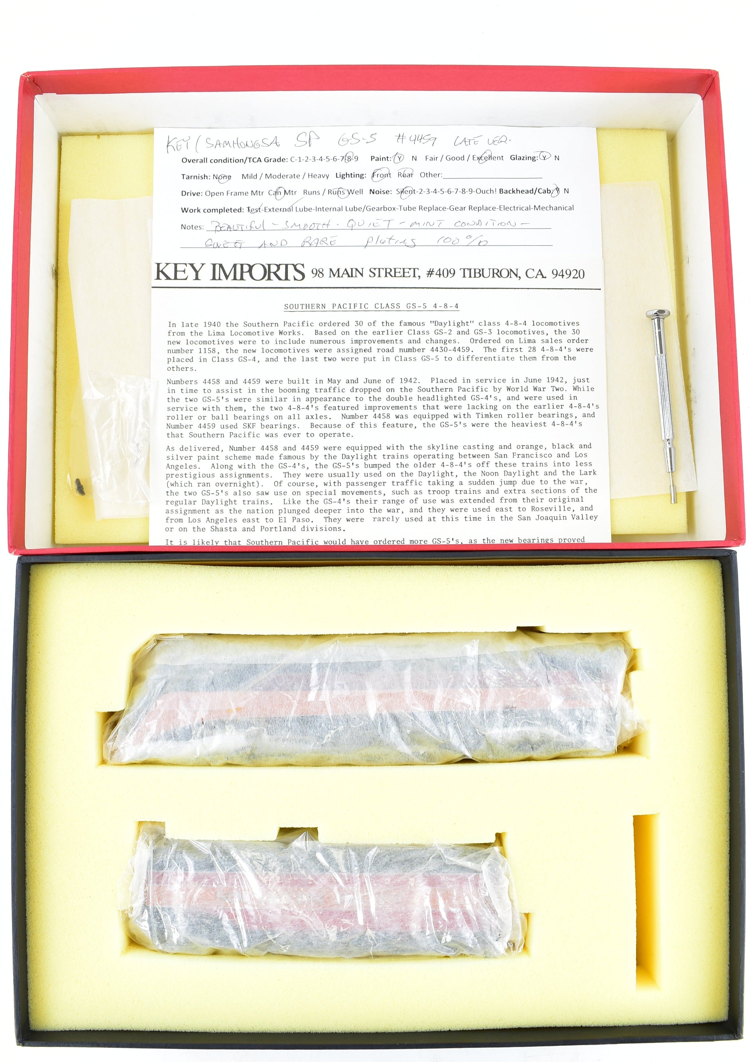 HO Brass Key Imports SP - Southern Pacific GS - 5 4 - 8 - 4 Late Daylight Model #4459