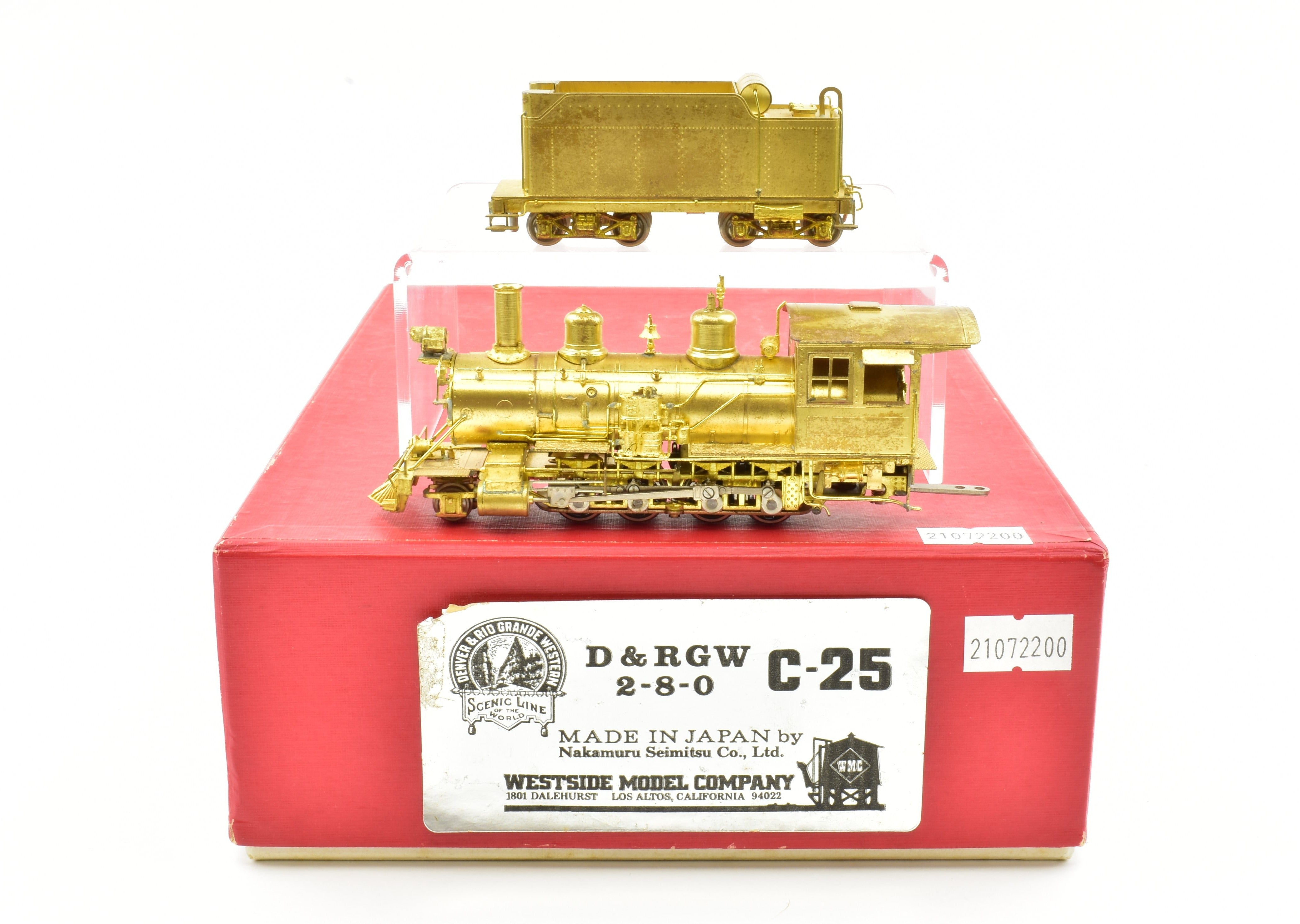 1975 HOn3 Brass Westside D&RGW C - 25 2 - 8 - 0 #375 Model Train