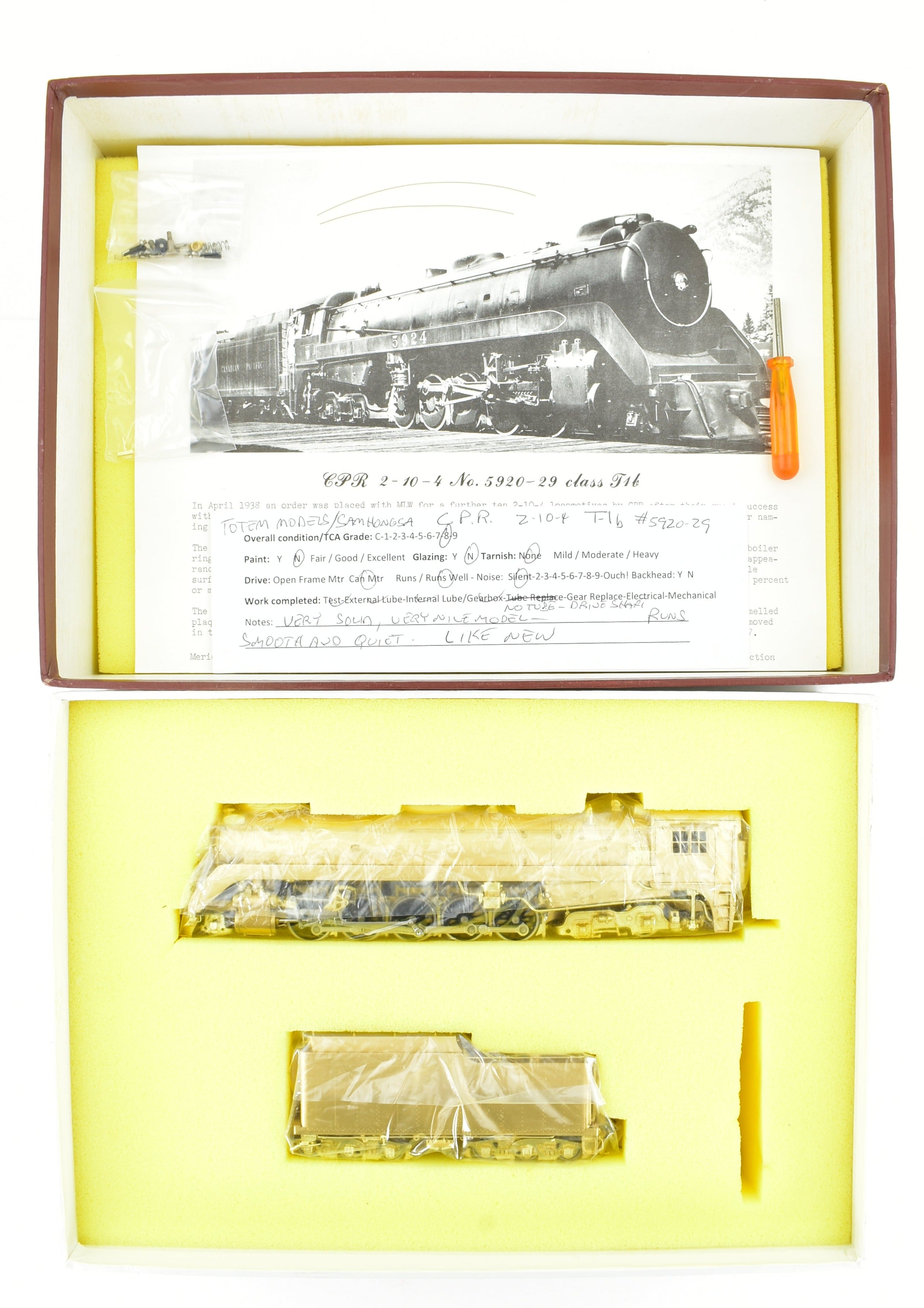 HO Scale Brass Canadian Pacific Railway T-1b 2-10-4 Selkirk Totem Model