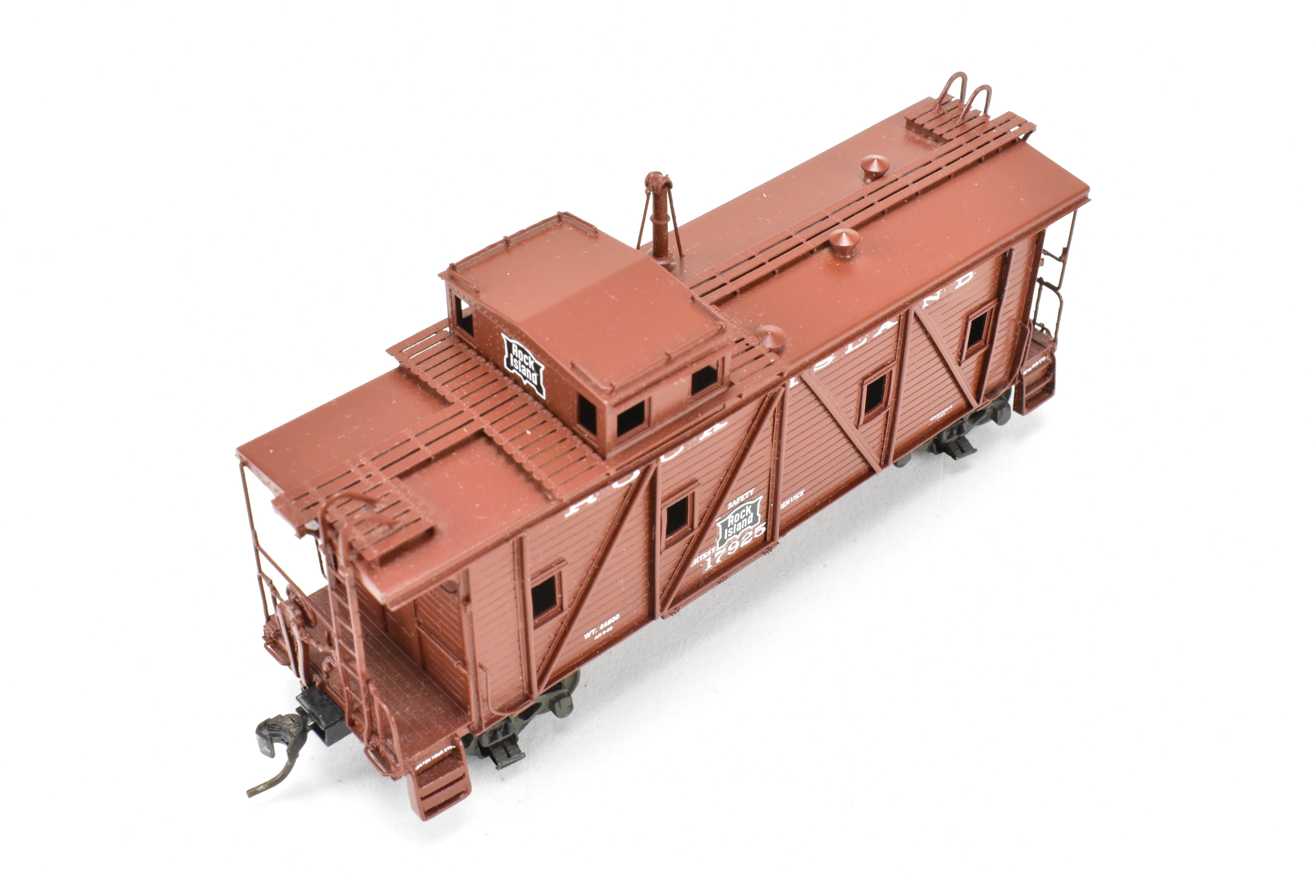 HO Scale Brass Model Train - Overland Models, Inc. (OMI) CRI&P - Rock Island Outside Braced Wood Caboose CP No.17925 with Replacement Trucks