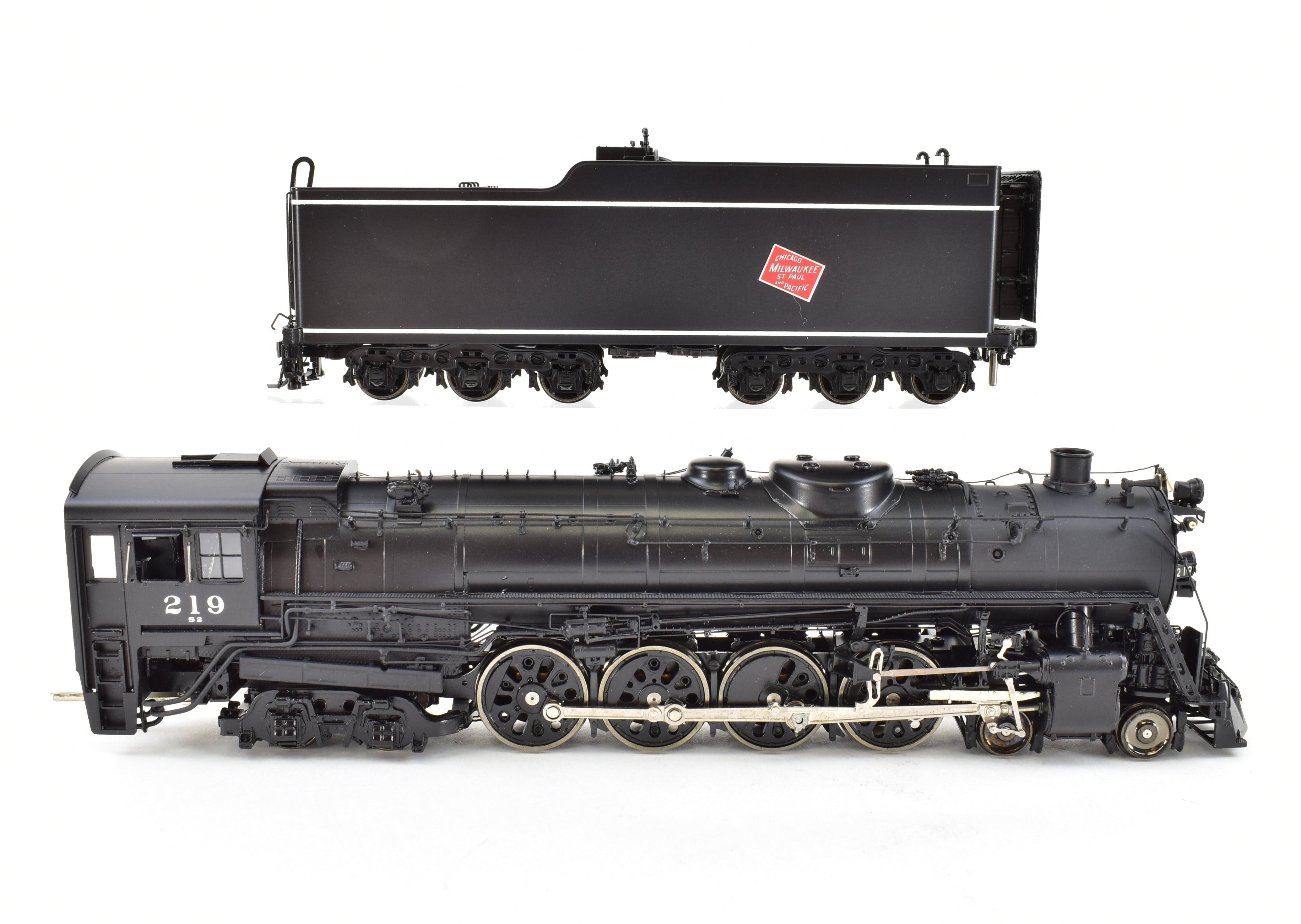 HO Scale Brass Model Train - Overland Models, Inc. MILW - Milwaukee Road S2a 4-8-4 - FP No. 219, High - Quality Collectible Model