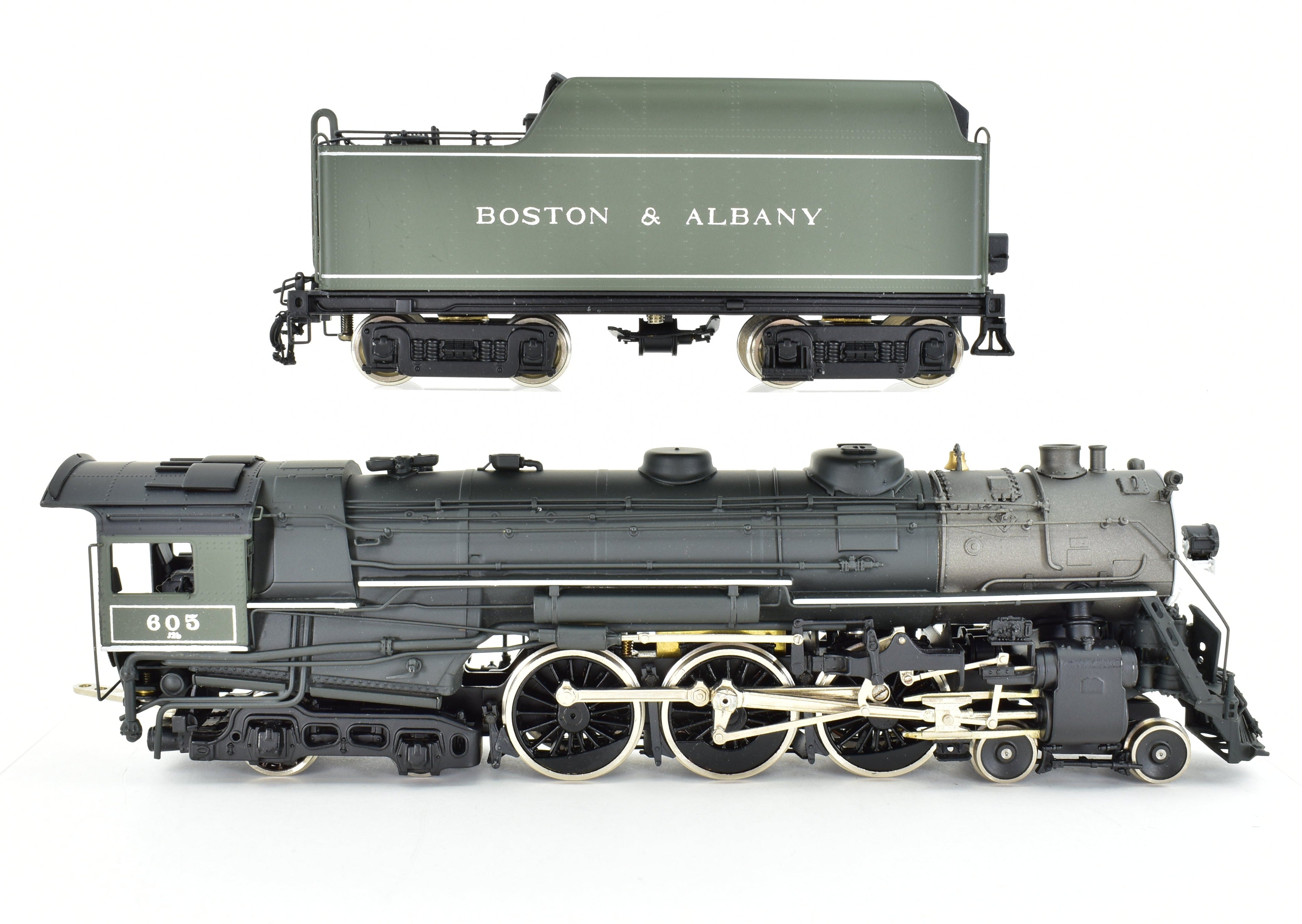 HO Scale Brass Key Imports Boston & Albany J - 2b 4 - 6 - 4 Hudson No. 605 Round Dome FP