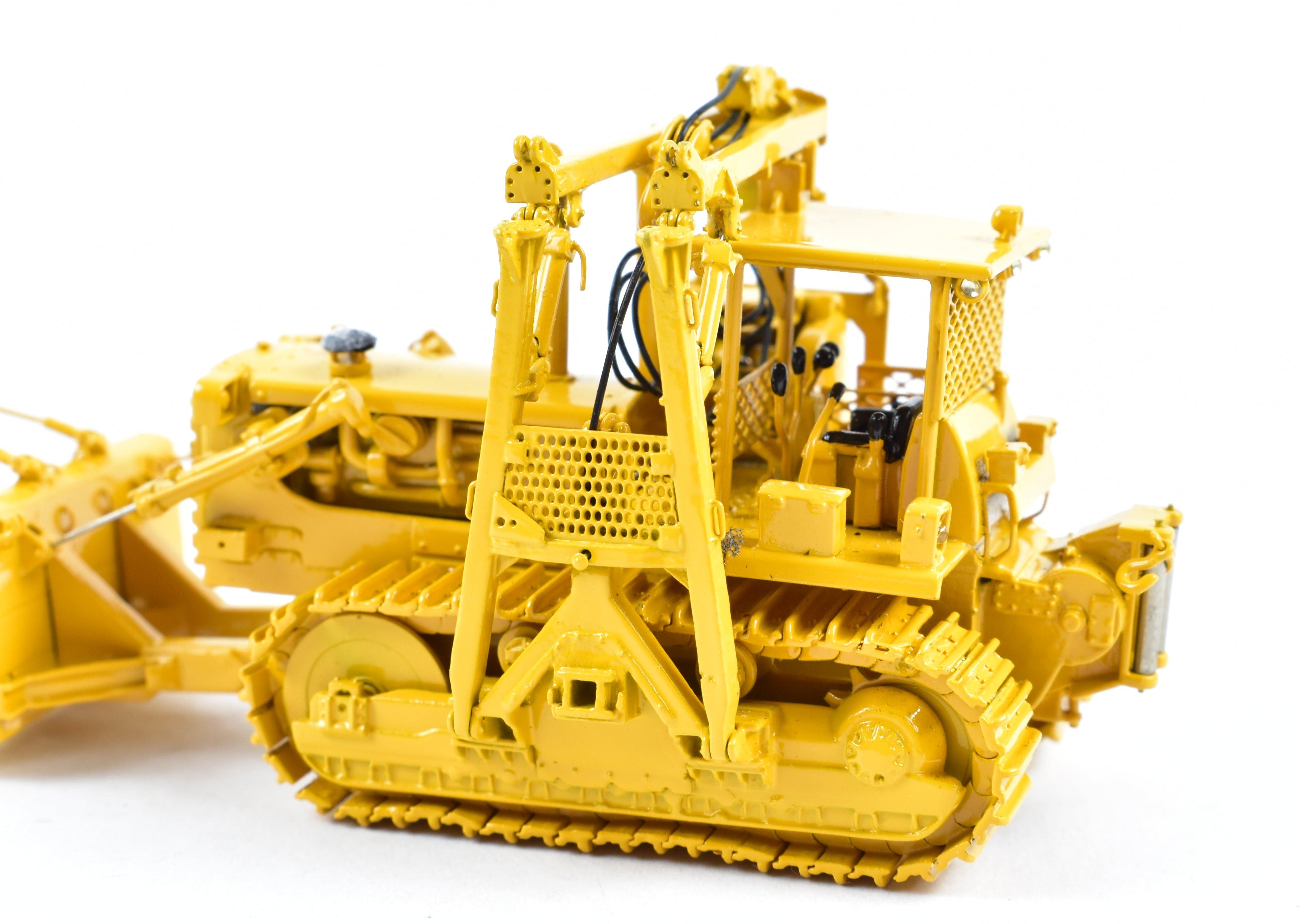 HO Scale Brass Pipe Laying Dozer Model by OMI - Overland Models, Inc. Featuring D&RGW - Denver & Rio Grande Western Design in Factory - Painted FP Yellow