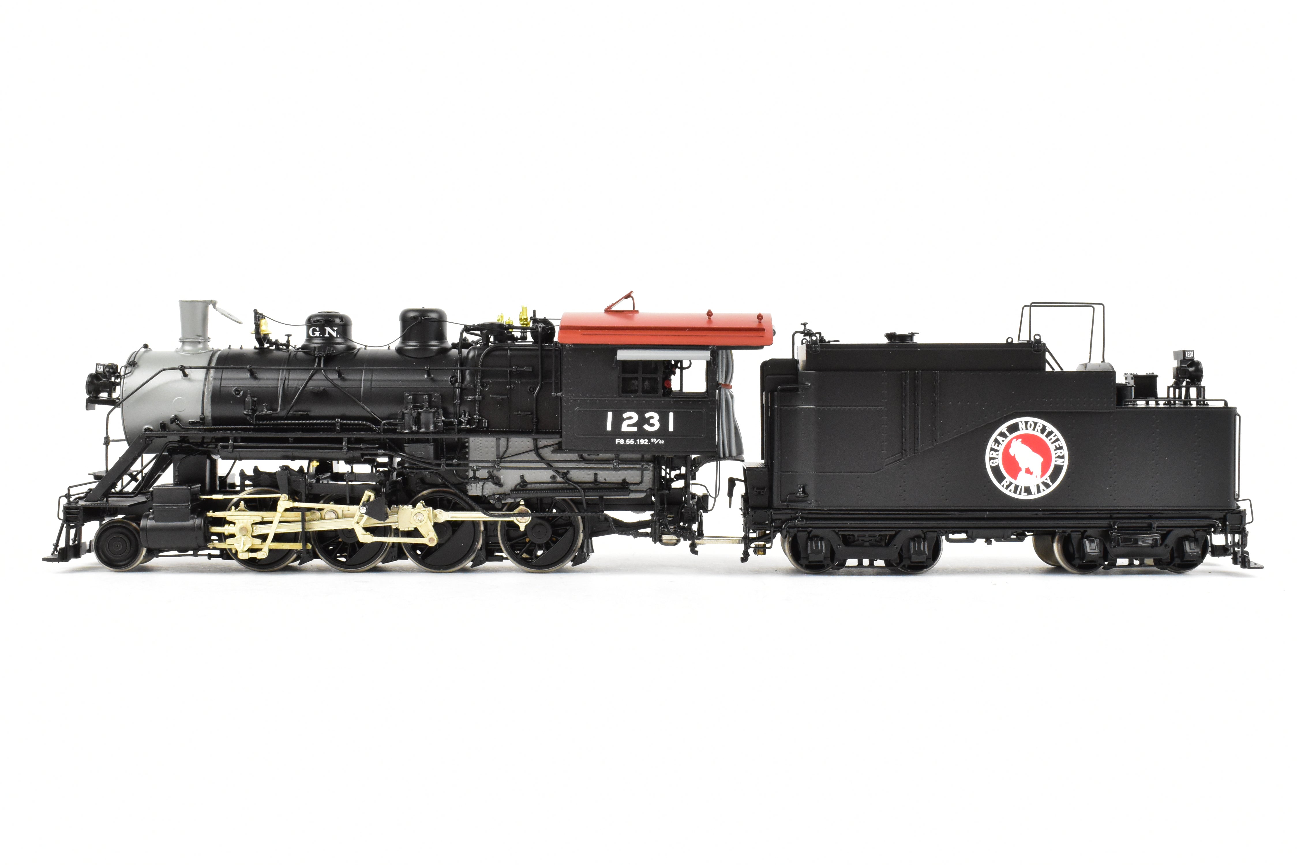 HO Brass GN - Great Northern F-8 2-8-0 FP Black Oil-Fired No. 1231 Model