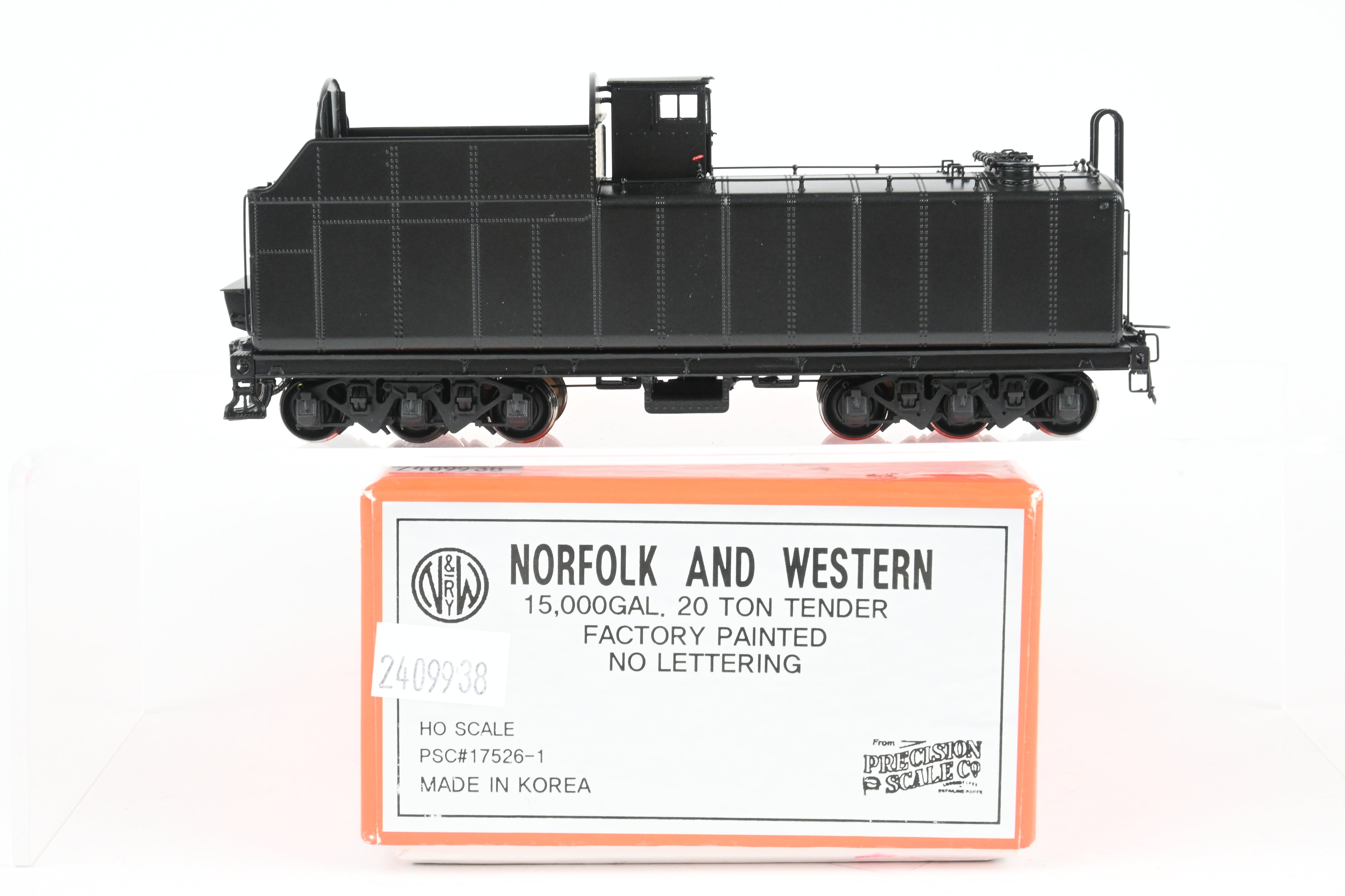 HO Scale Brass Precision Scale Co. Model of Norfolk & Western 15,000 Gallon 20-Ton Tender - Freight/Passenger TENDER ONLY