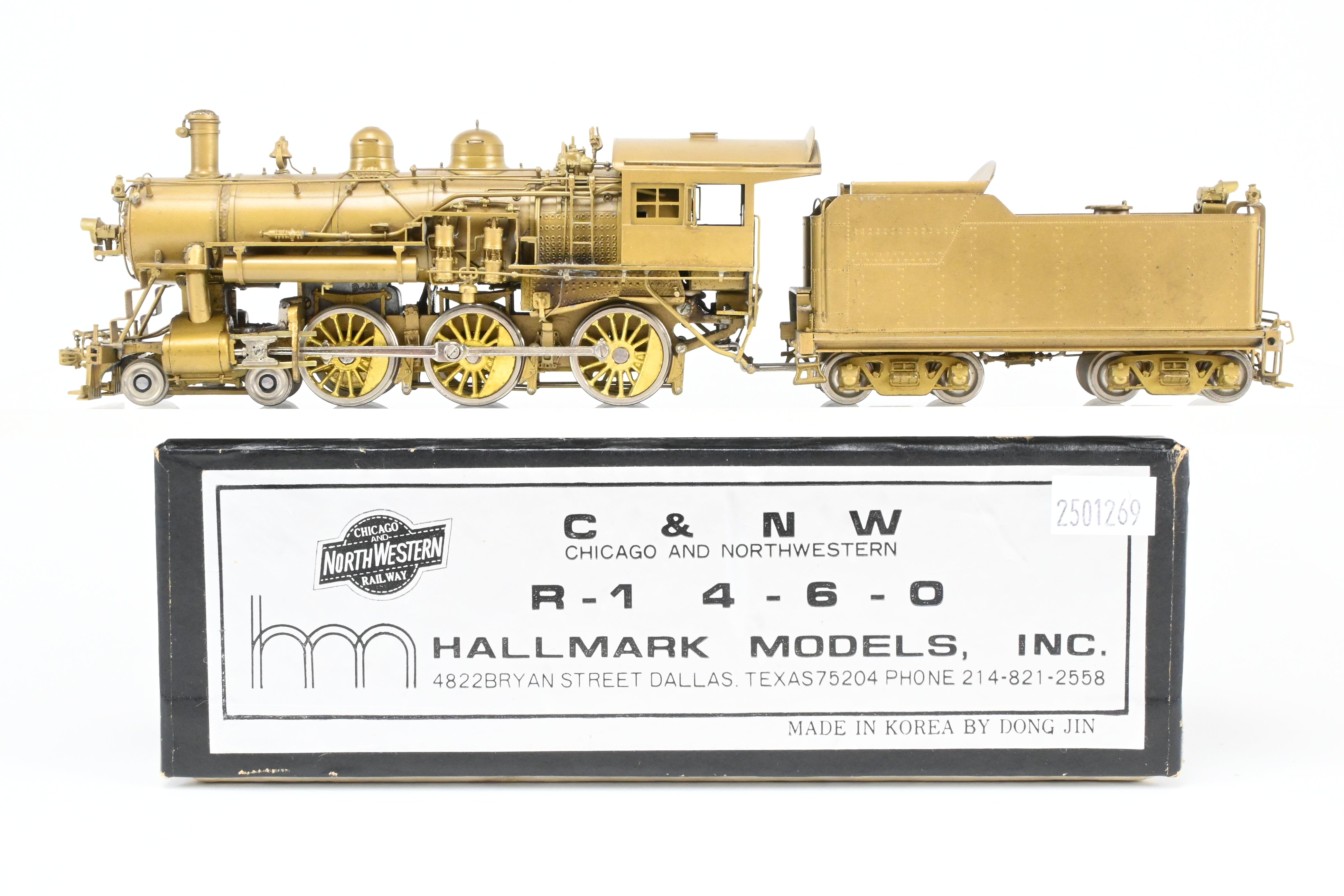 HO Scale Brass Hallmark C&NW - Chicago & North Western R-1 4-6-0 Locomotive Model