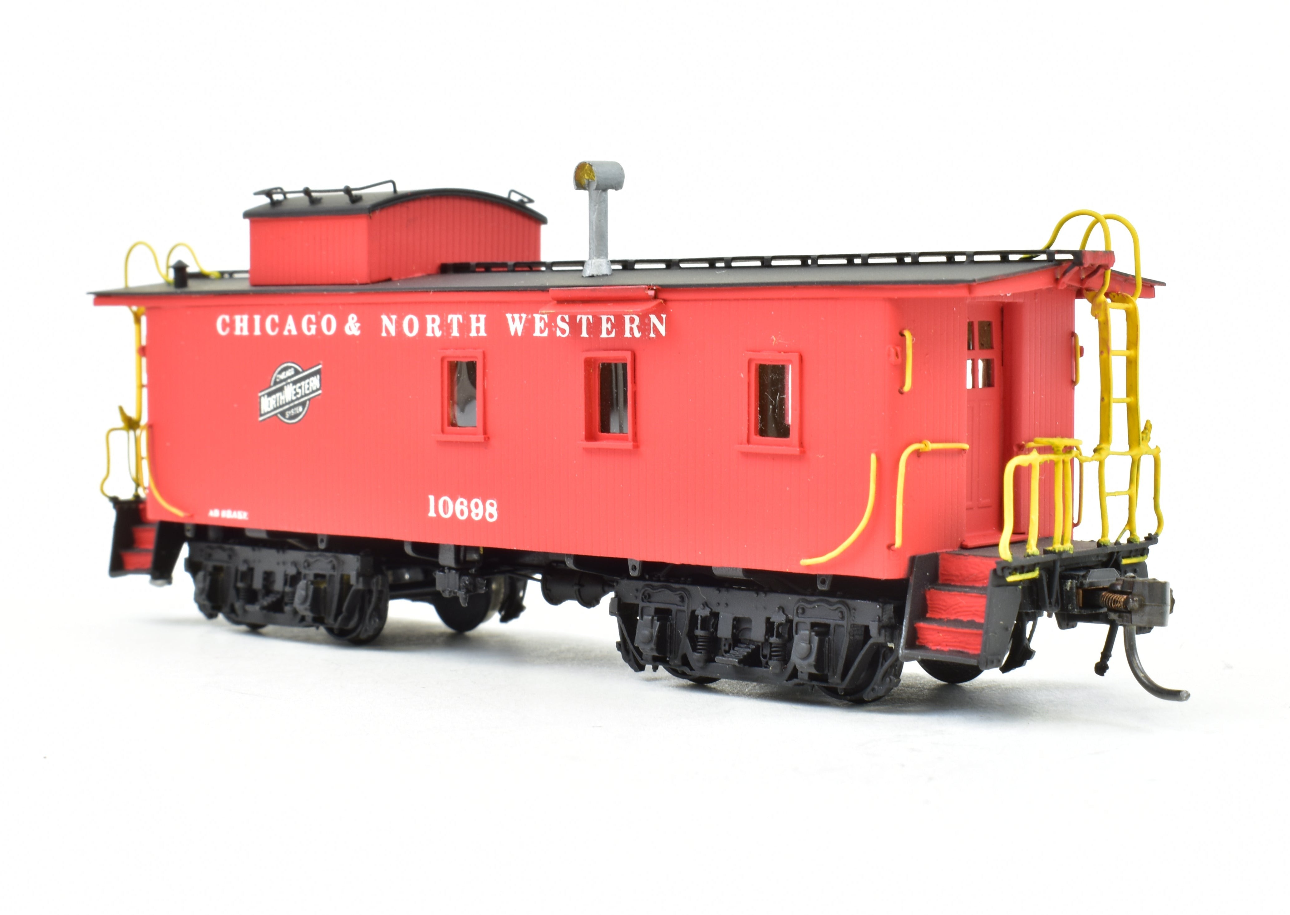 HO Scale Brass OMI - Overland Models, Inc. Chicago & North Western (C&NW) Wood Caboose Professionally Painted Model for Model Train Enthusiasts