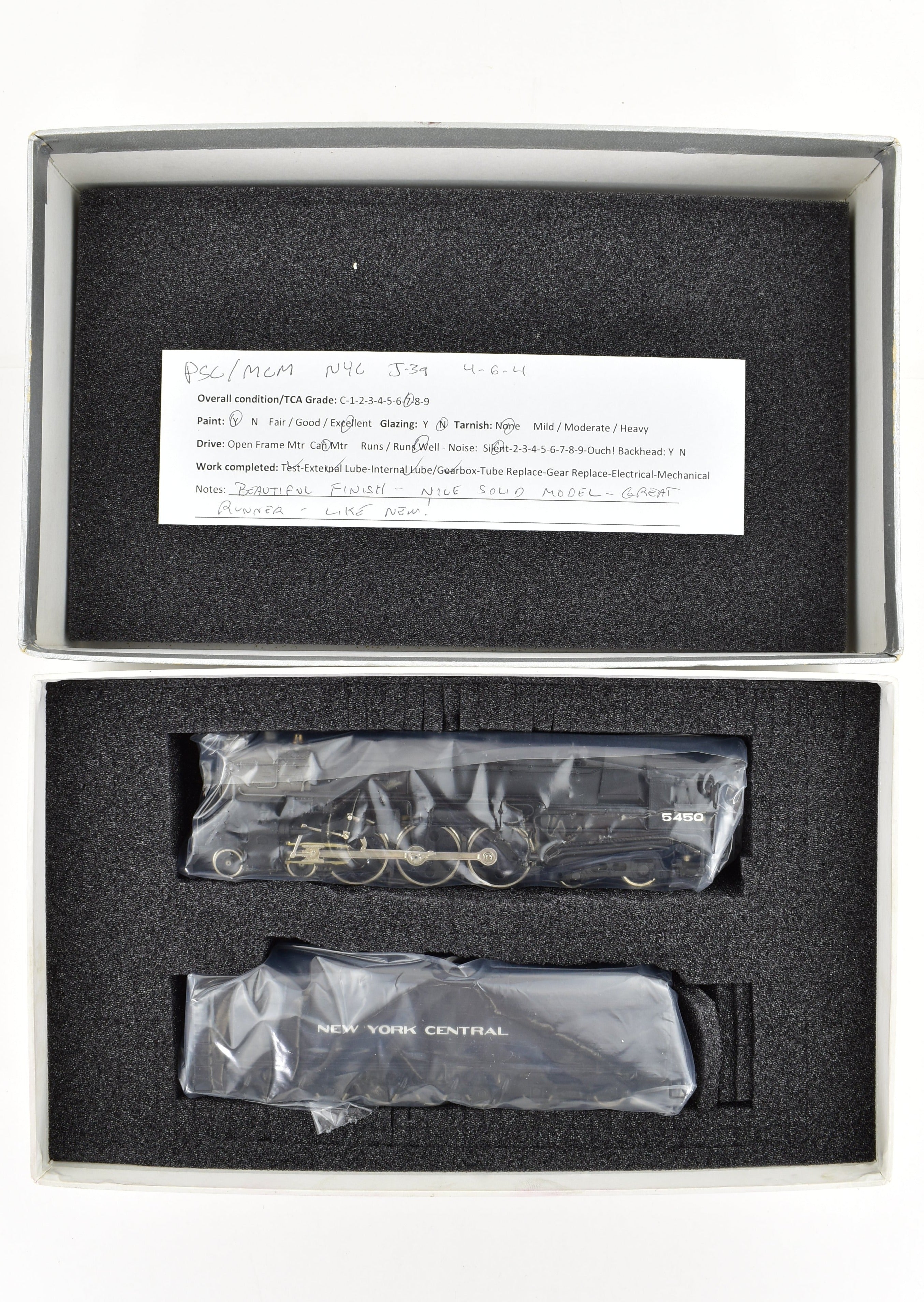 High - Quality HO Scale Brass Model Train by Precision Scale Co. NYC - New York Central J - 3A 4 - 6 - 4 Super Hudson FP Engine No. 5450