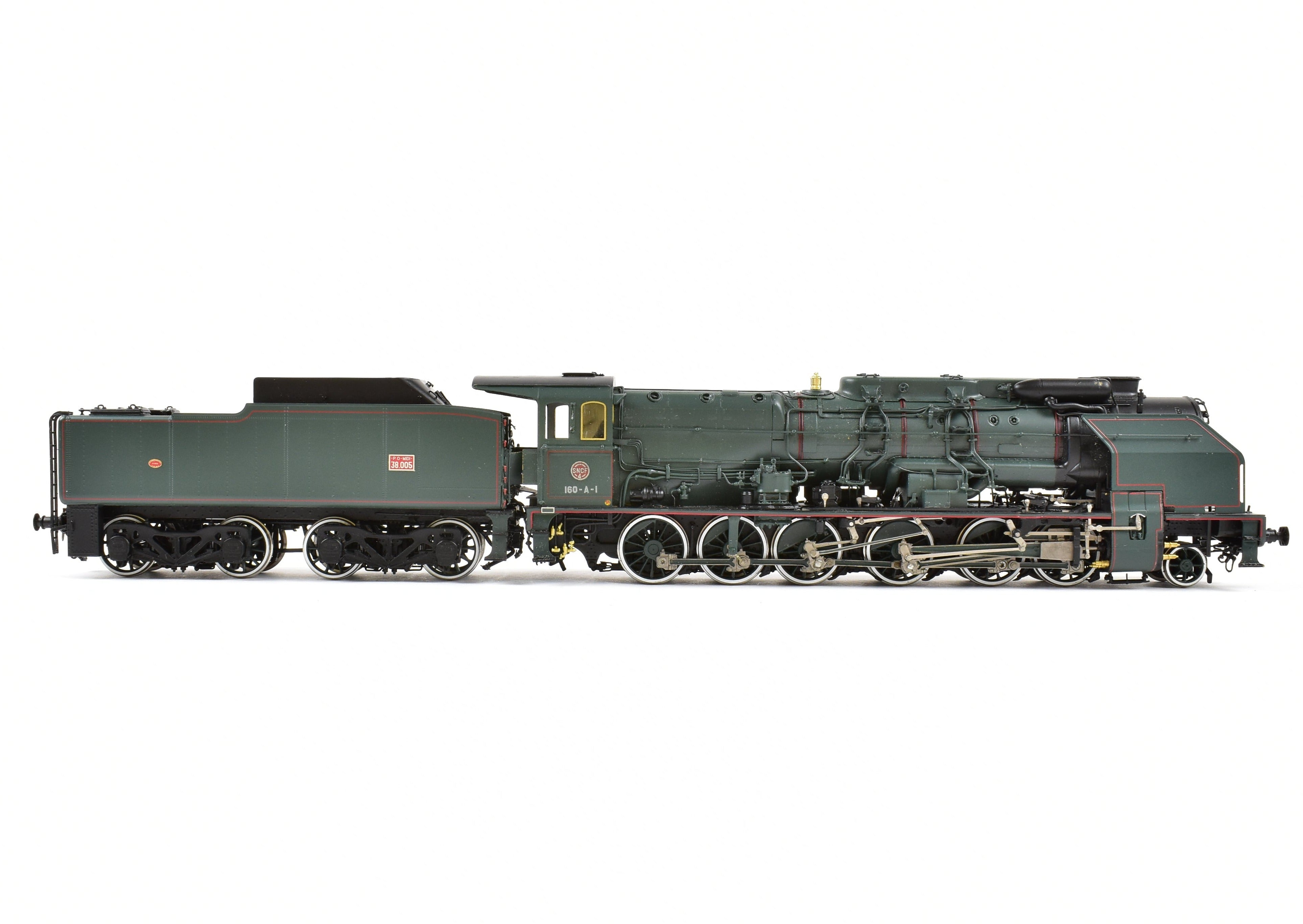 HO Scale Brass Micro - Metakit SNCF 2 - 12 - 0 Heavy Freight 160 - A FP Green Model