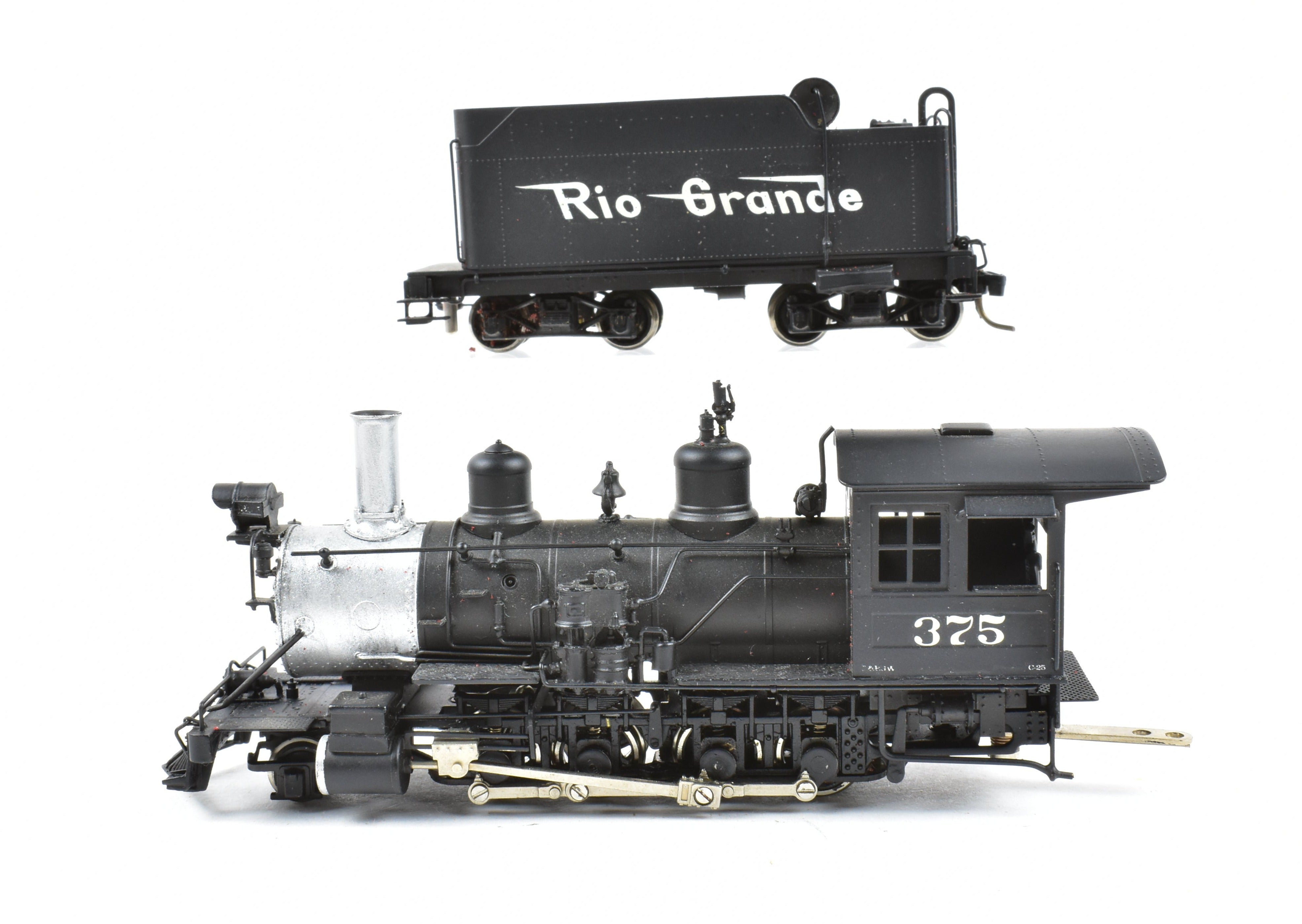 HOn3 Scale Brass Model Train - Westside Model Co. D&RGW (Denver & Rio Grande Western) C - 25 2 - 8 - 0 #375 with Custom Painted Finish