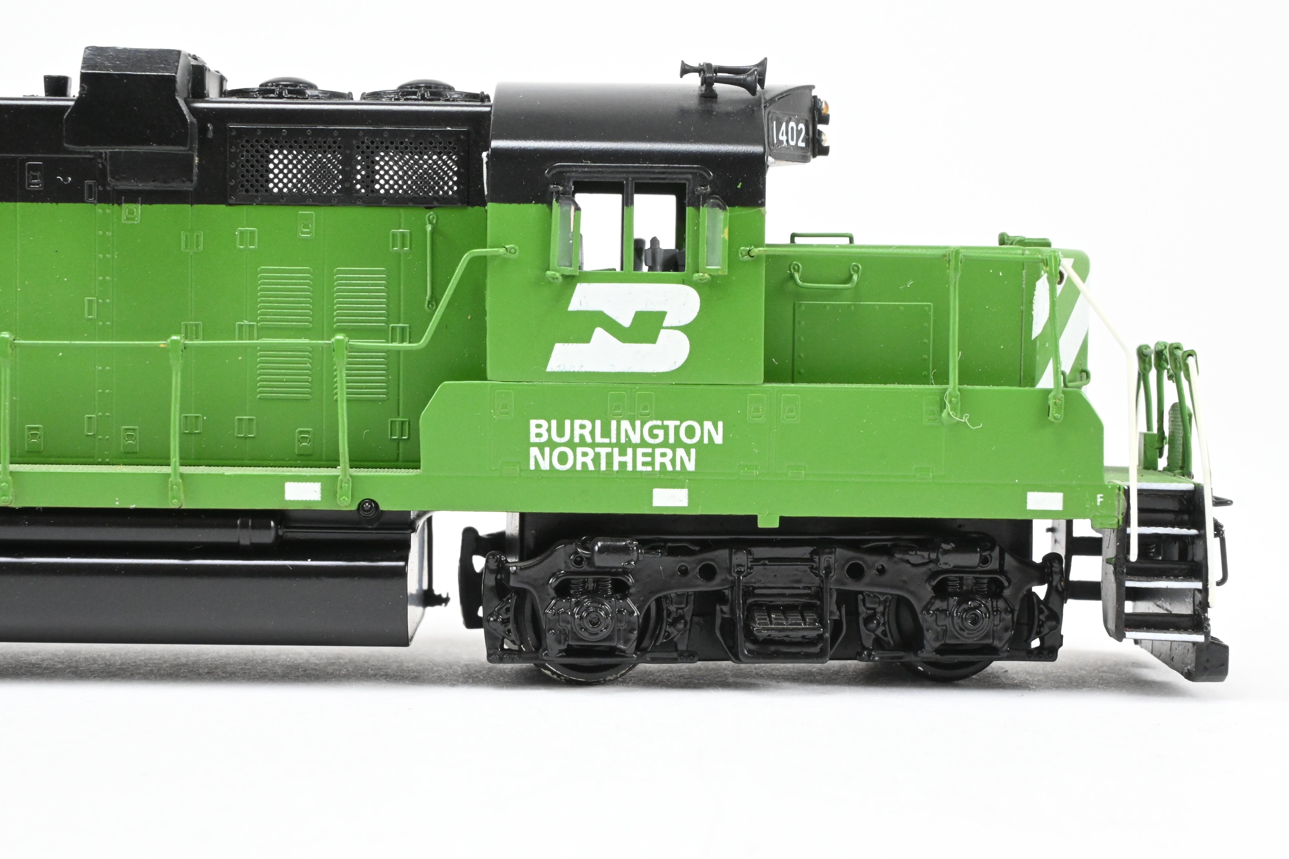 HO Scale Brass Model Train - Oriental Limited BN - Burlington Northern EMD GP - 7 Chop Nose Locomotive with Custom Painting and Numbering CP #1402