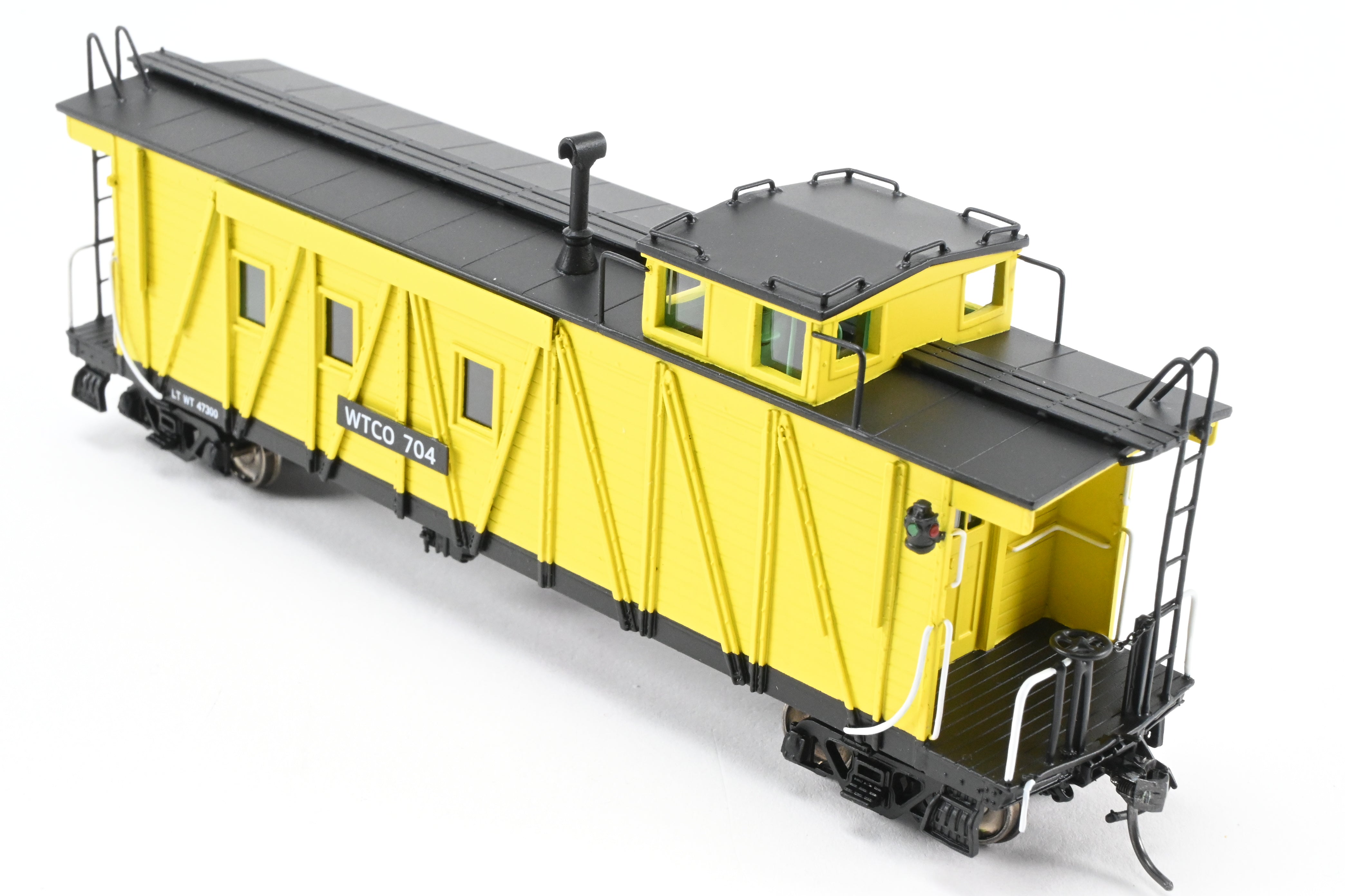High - Quality HO Scale New Brass NBL - North Bank Line Weyerhaeuser Timber Caboose Model #704 FP in Bright Yellow