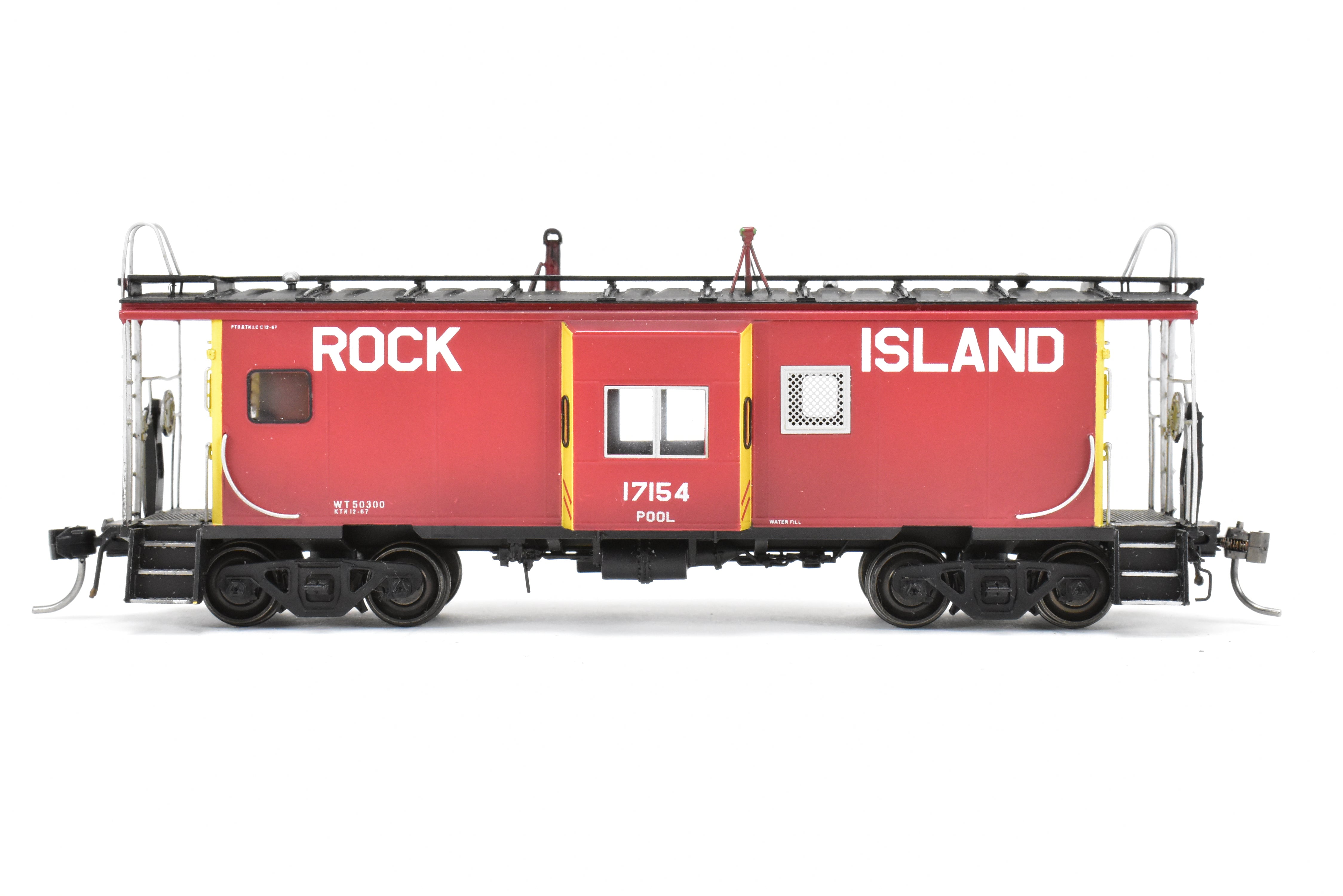 HO Scale Brass Model - Overland Models, Inc. (OMI) Custom Weathered Rock Island Bay - Window Caboose for Pool Service