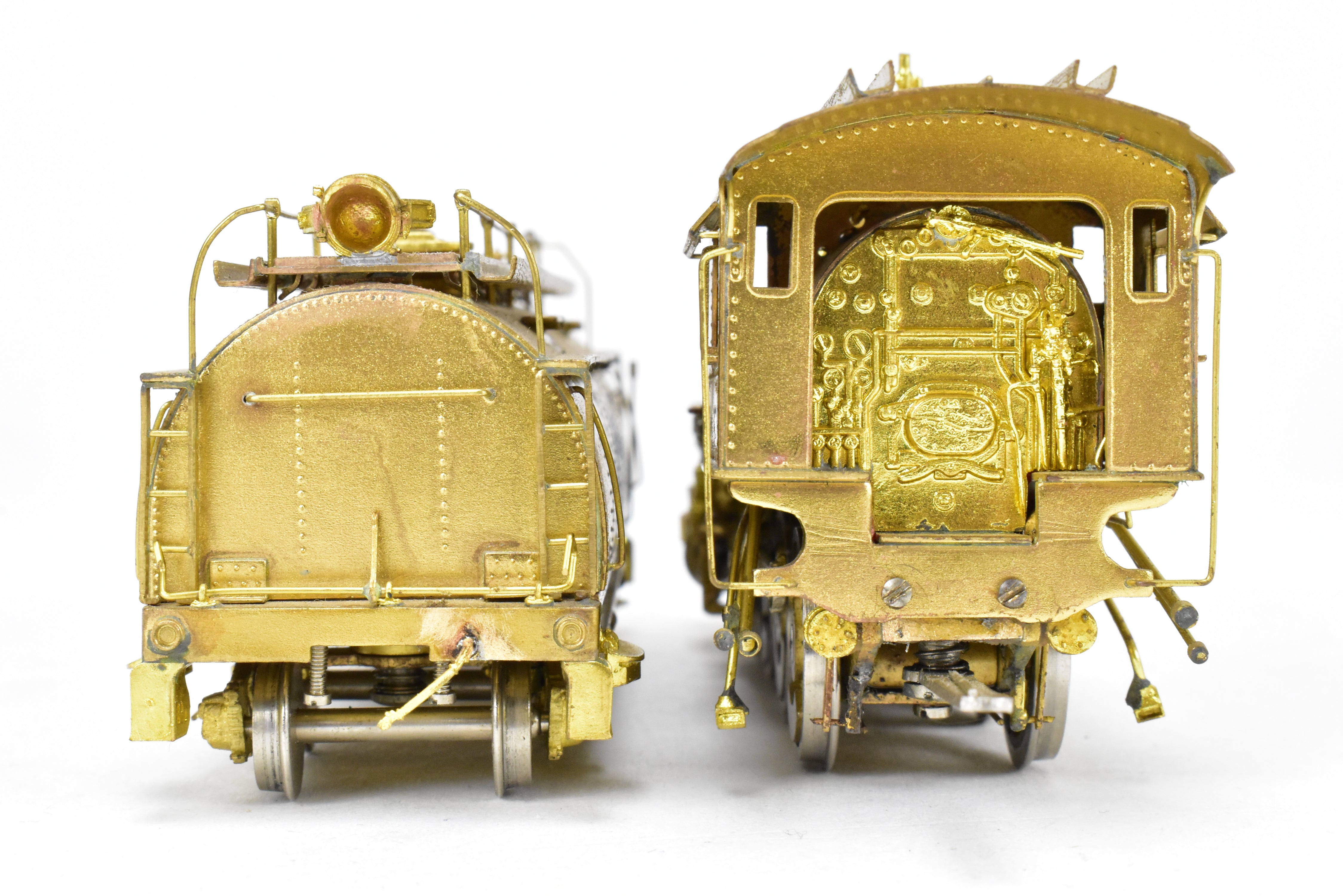 1977 HO Brass Southern Pacific Fire Train Set T-1 4-6-0 with Two Tank Cars, Missing 2 Ladders