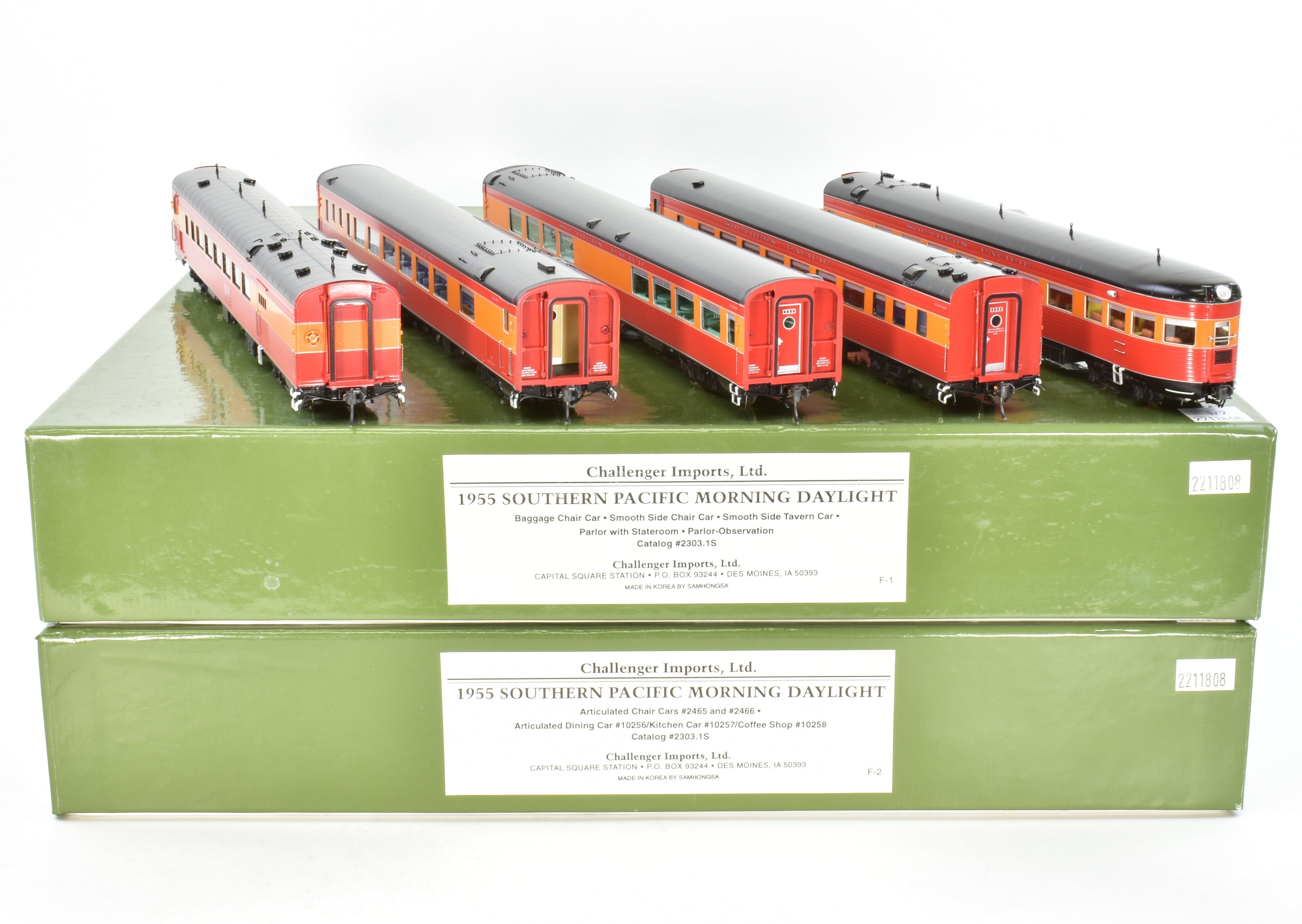 HO Scale Brass Model Train CIL - Challenger Imports Southern Pacific 1955 Morning Daylight 10 - Car Set FP Collection