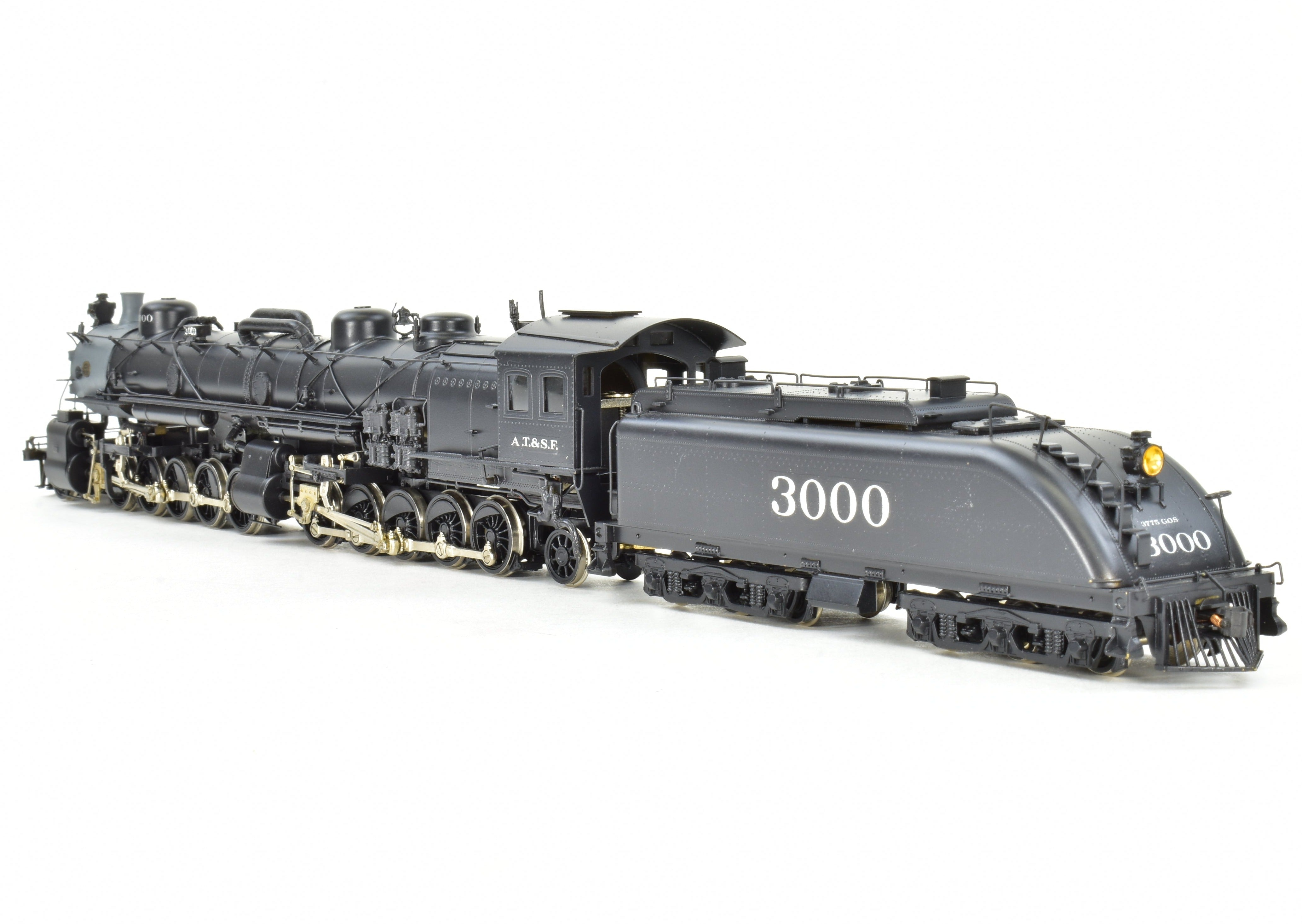 HO Scale Brass Model Train from Westside Model Co. - ATSF Santa Fe 2-10-10-2 Professionally Painted with Run Number 3000