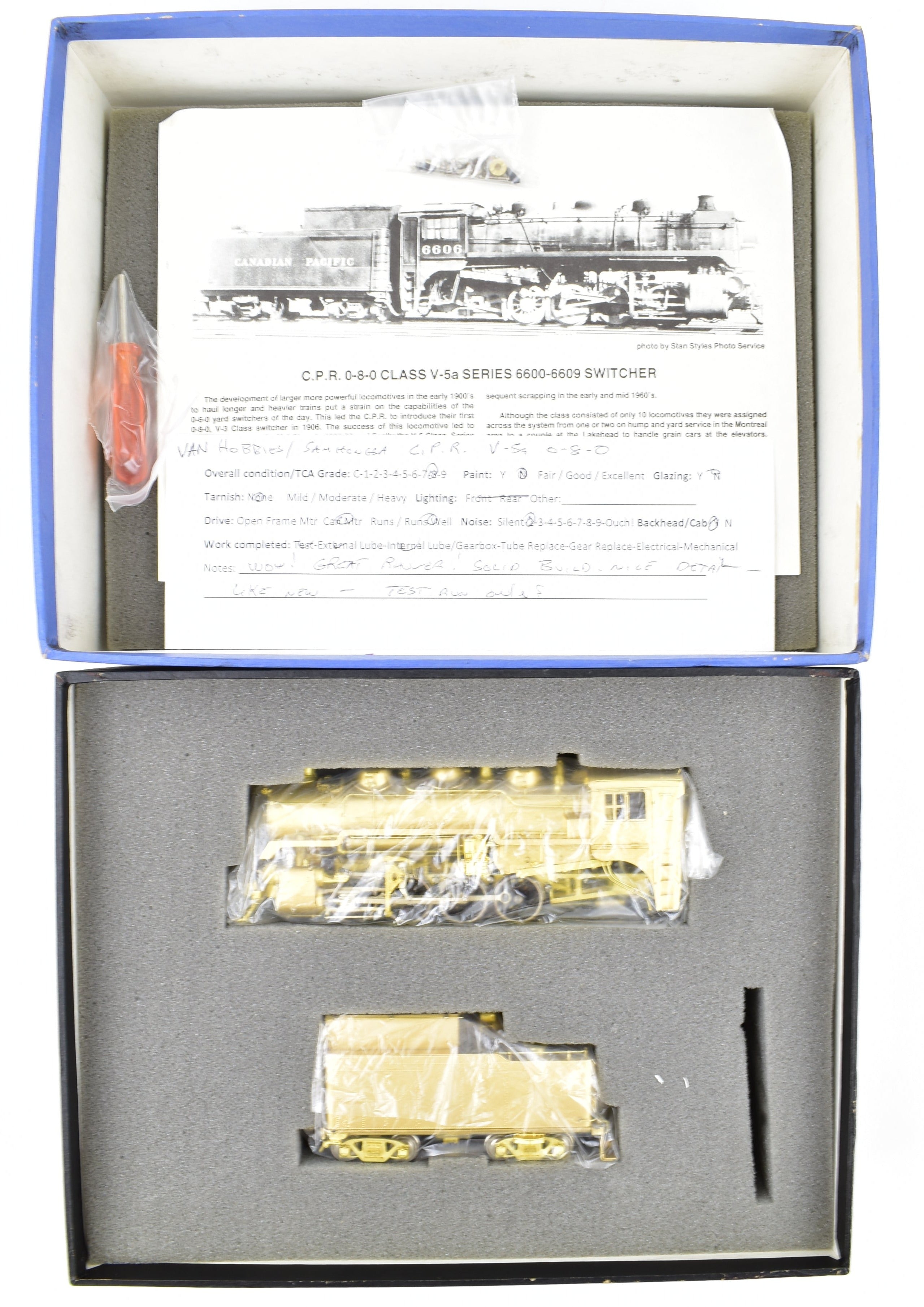 Rare HO Brass PFM Van Hobbies CPR Canadian Pacific Railway #6600 0-8-0 V-5a Switcher Model