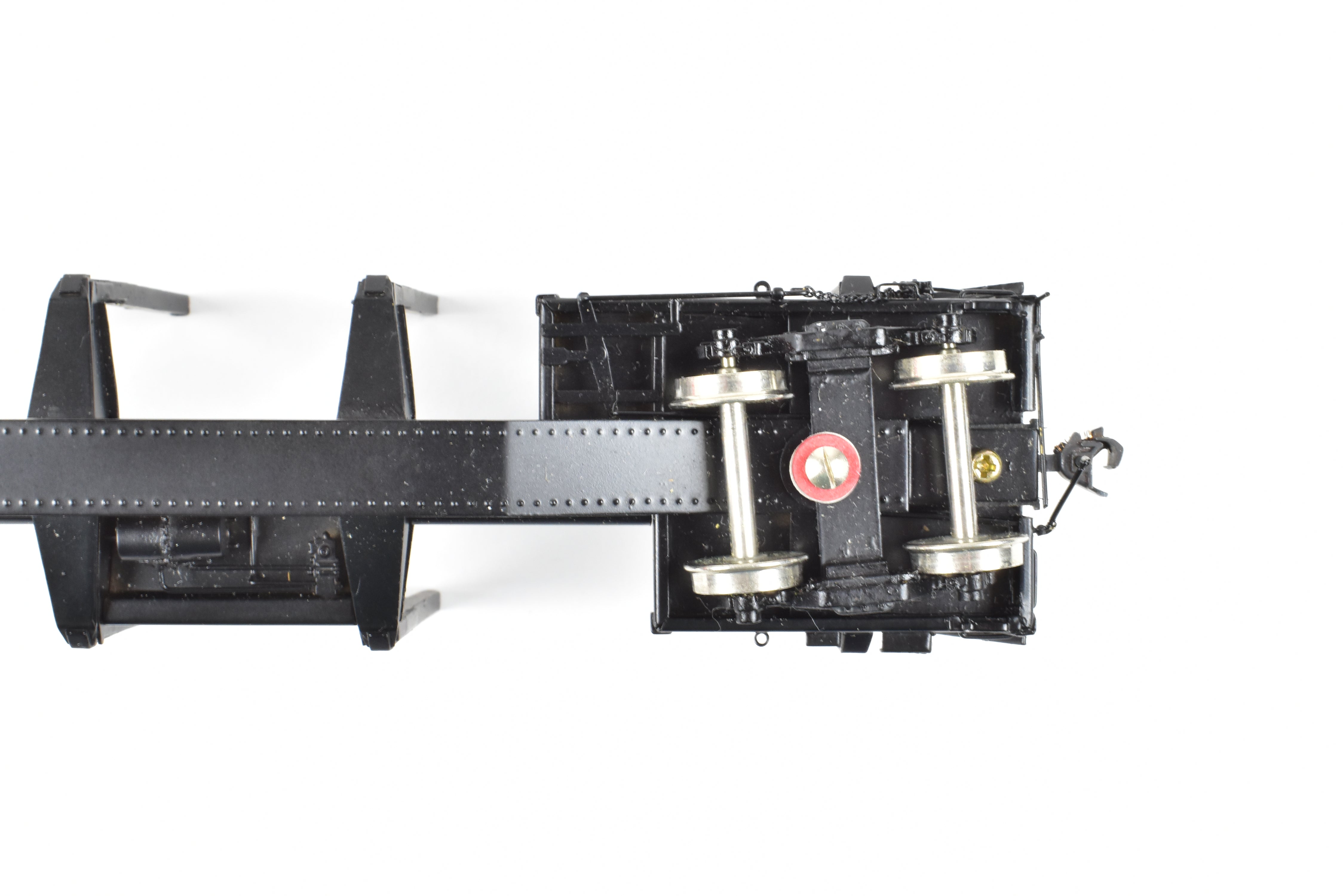 HO Scale Brass Precision Scale Co. 100-Ton Log Car FP in Black - A Variety of Road Models