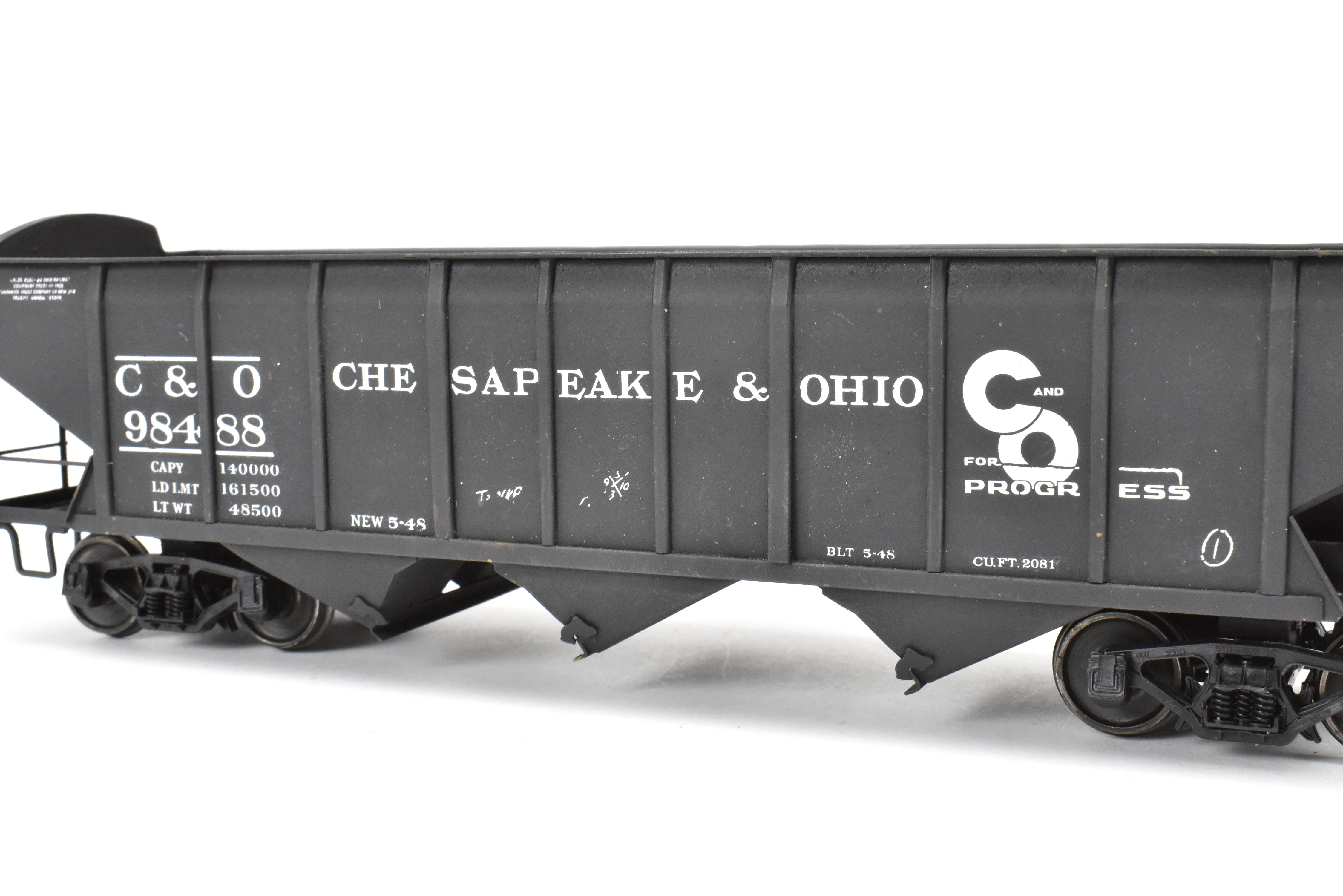 O Scale Custom Painted C&O Brass US Hobbies ACF Welded Triple Hopper #98488