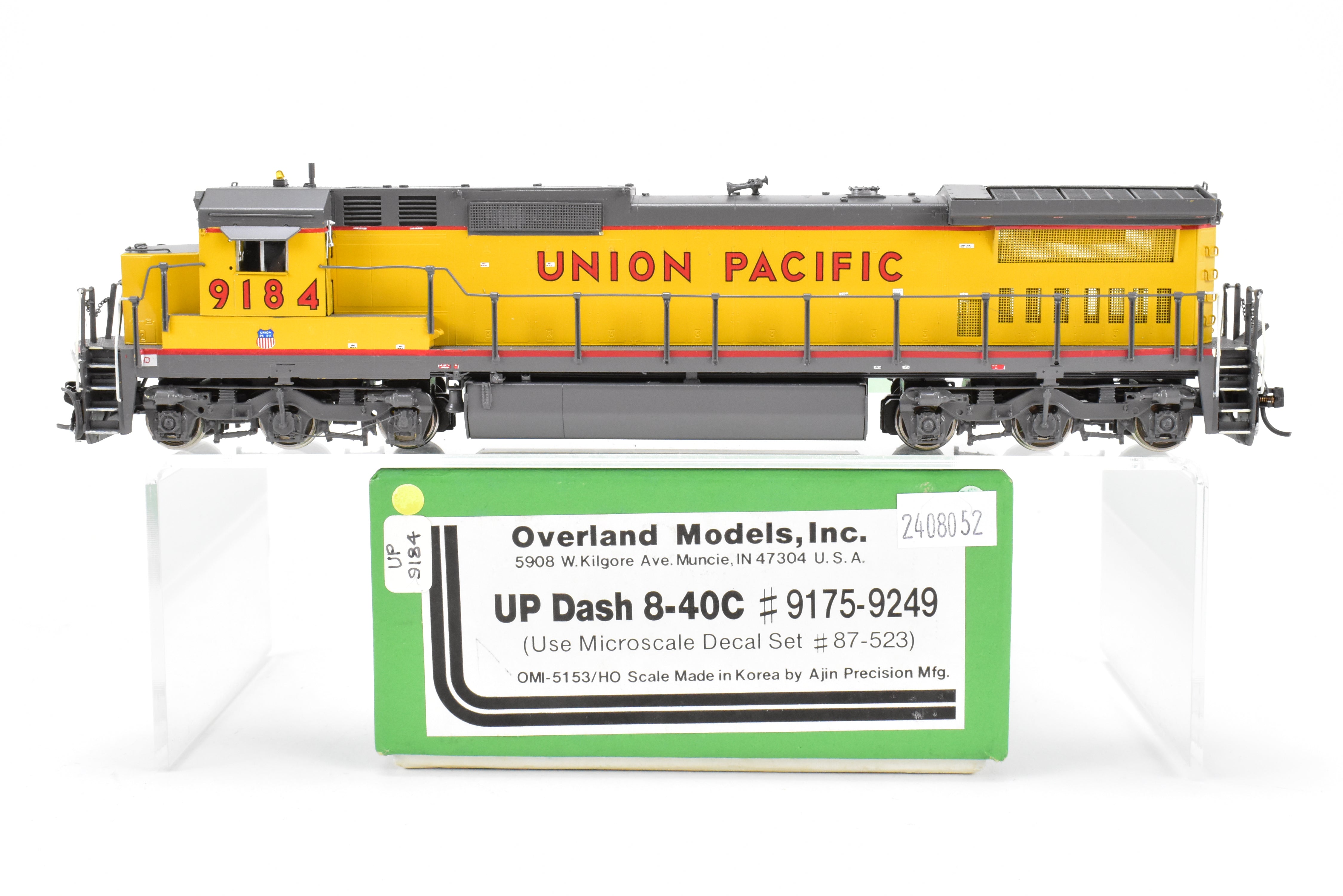 HO Scale Brass Union Pacific GE Dash 8 - 40C Locomotive Model by Overland Models, Inc. Custom Painted with Road Number 9184
