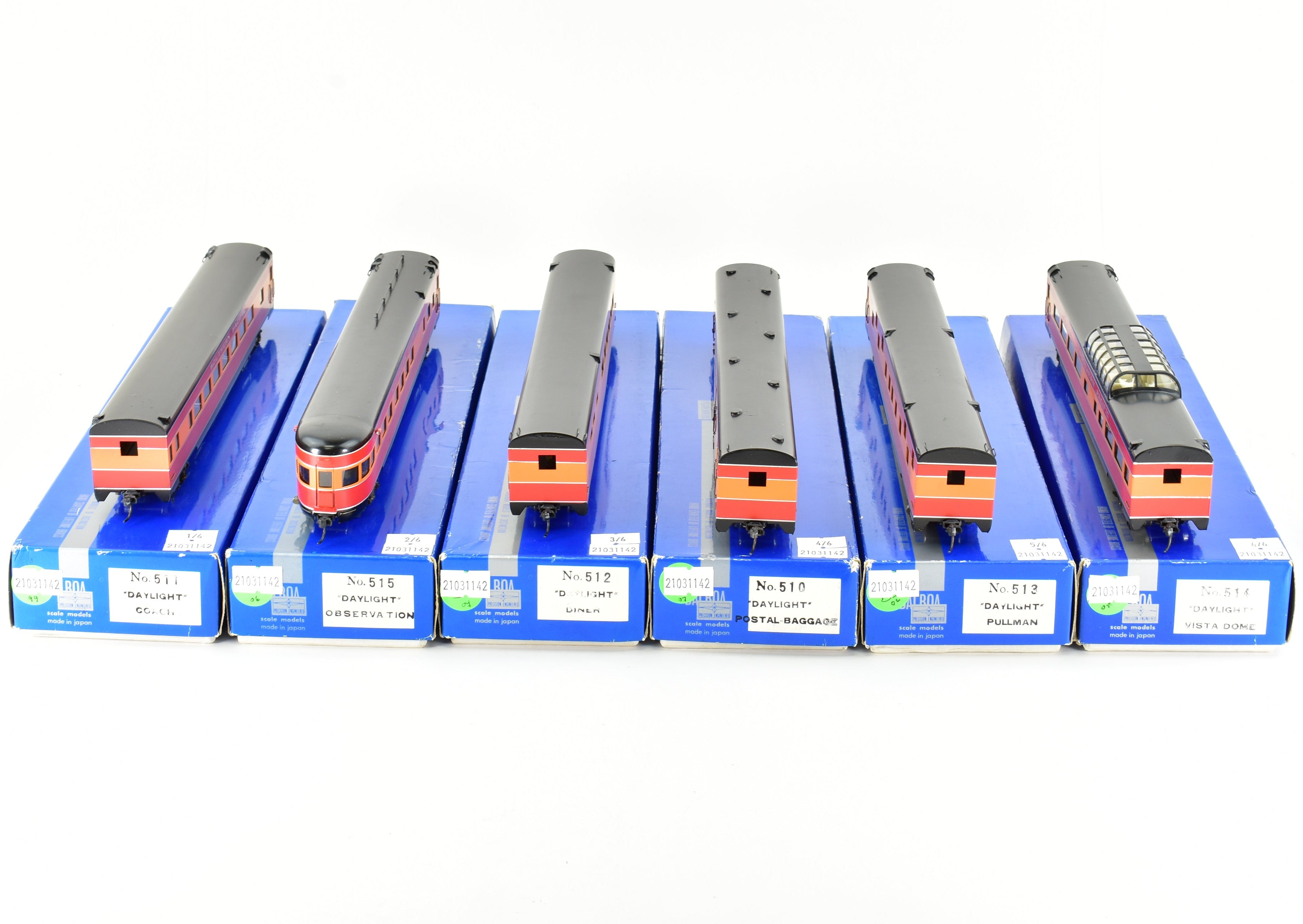 HO Scale Brass Balboa SP - Southern Pacific Daylight Factory-Painted 6-Car Passenger Set