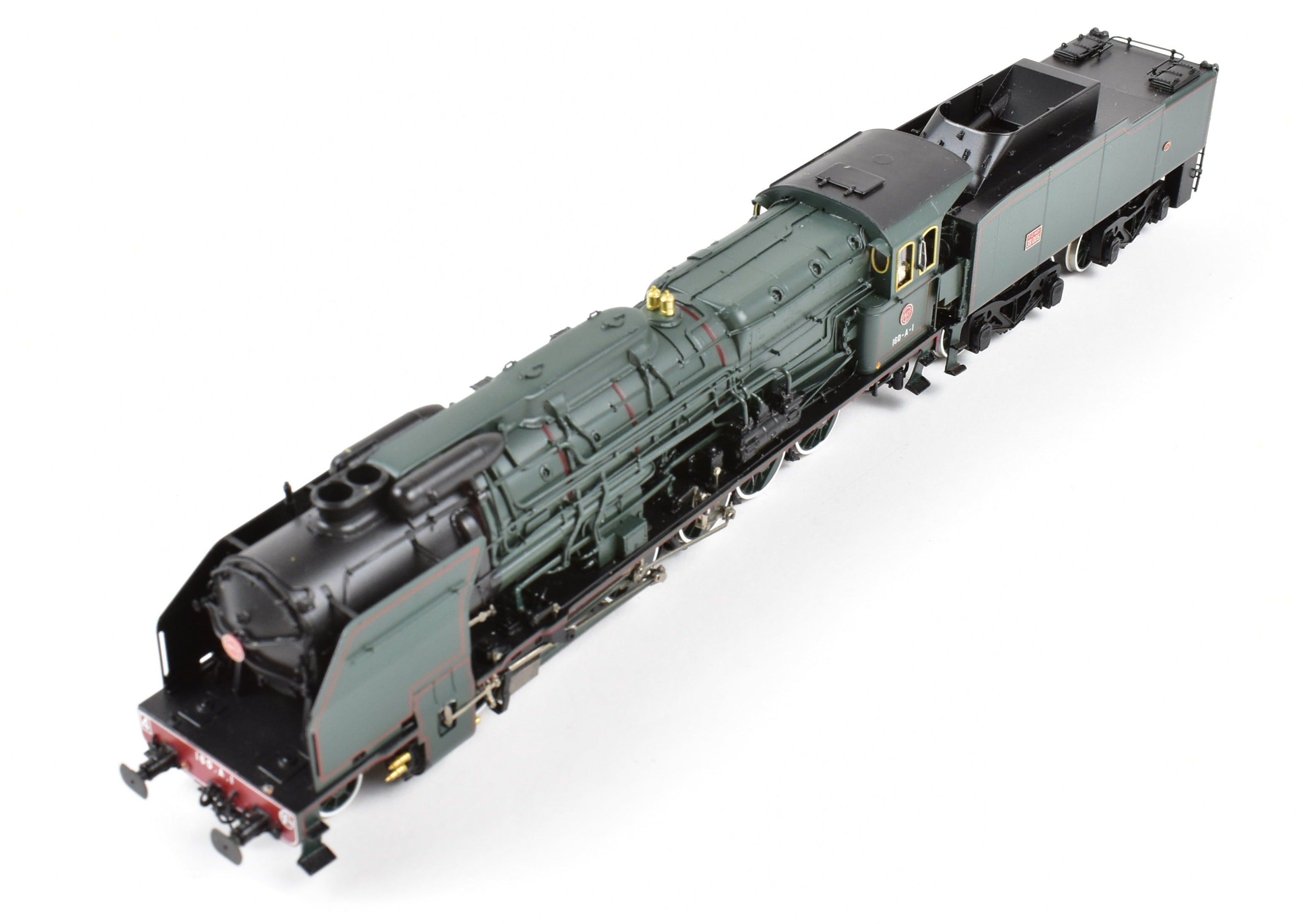 HO Scale Brass Micro - Metakit SNCF 2 - 12 - 0 Heavy Freight 160 - A FP Green Model
