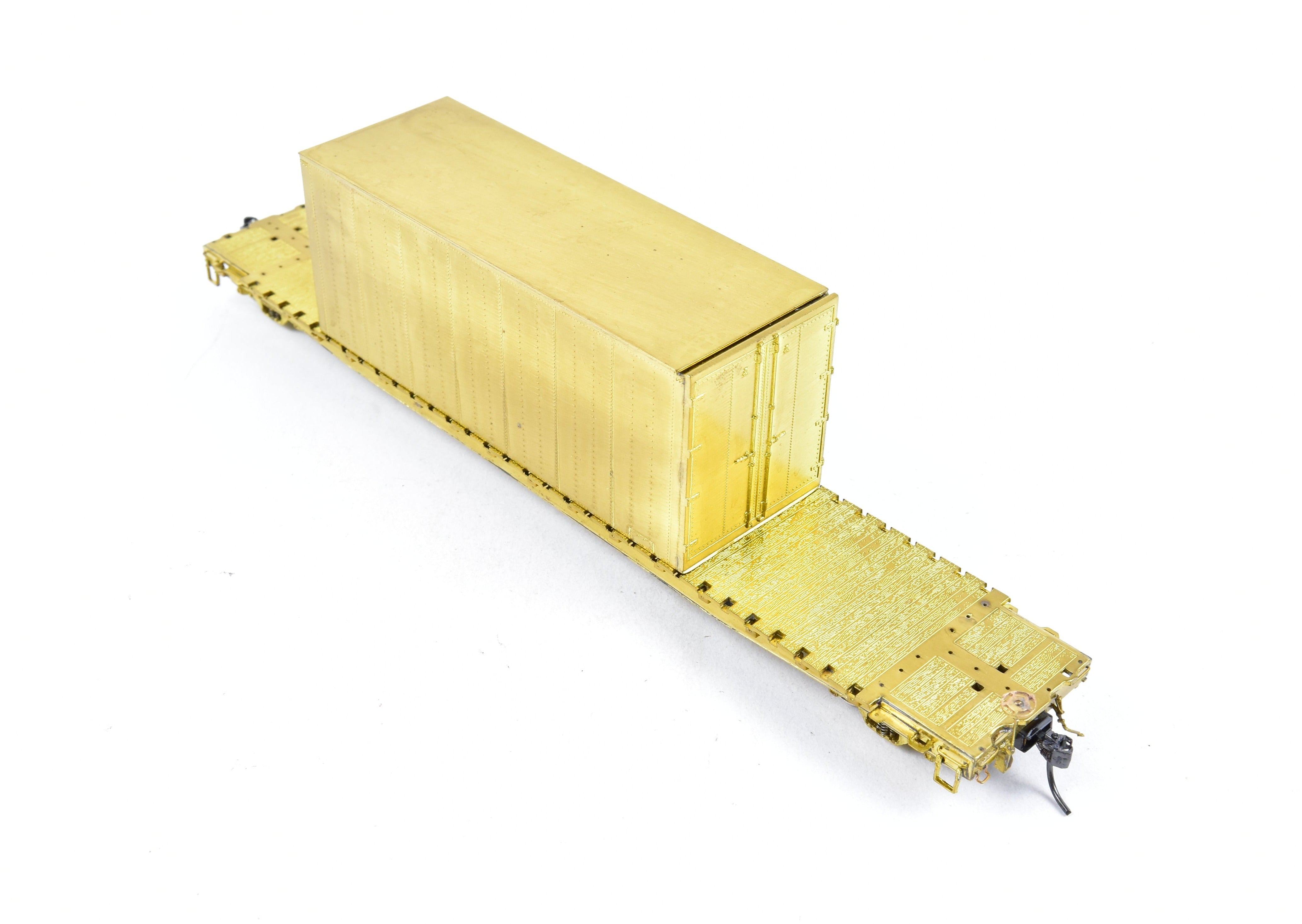 HO Scale Brass Model Railroad Car - Overland Models, Inc. Union Pacific Class F - 70 - 15 65 - foot Idler Flat Car with Container