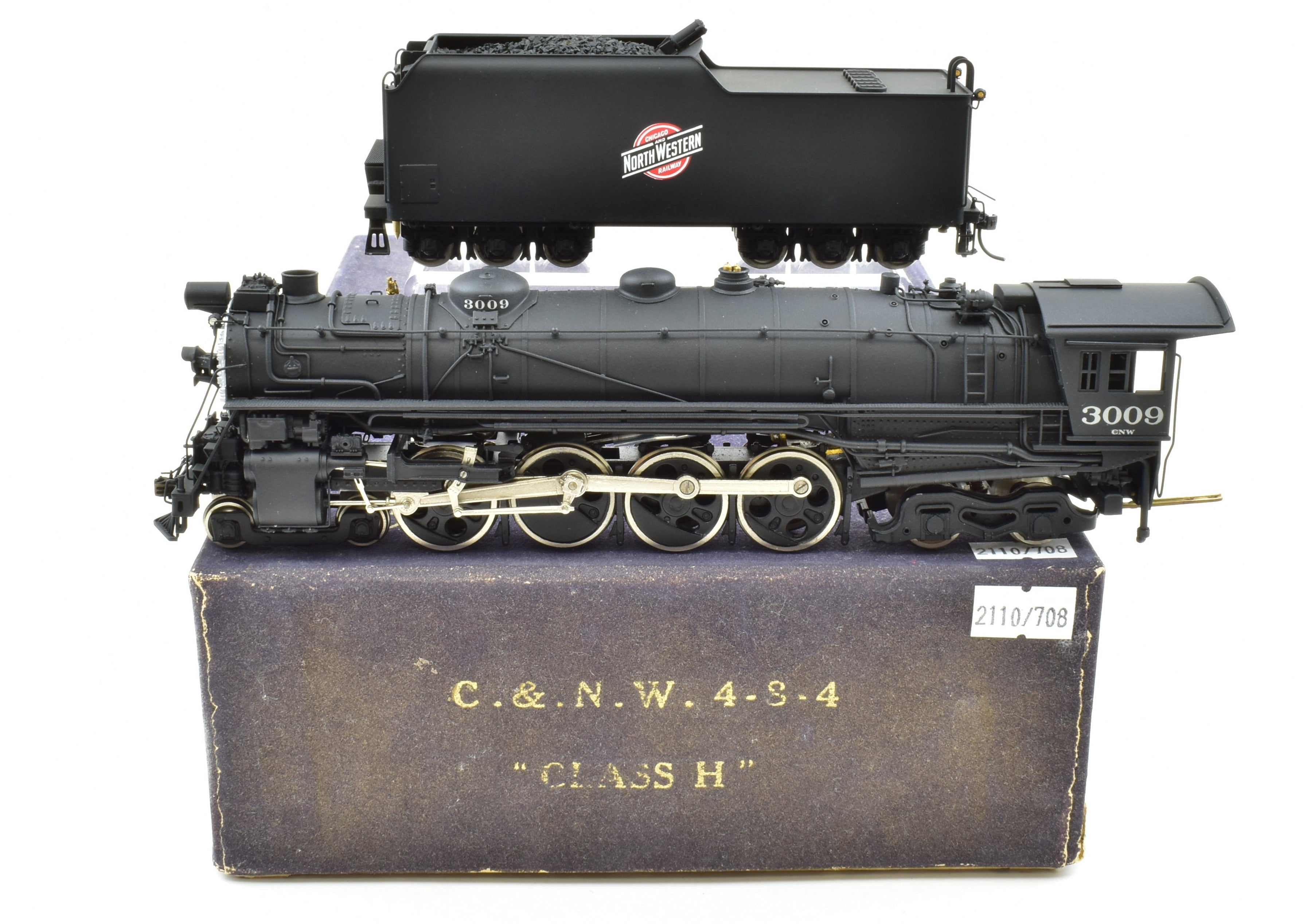 HO Scale Brass Model Train - PFM Fujiyama - Chicago & North Western Class H 4 - 8 - 4 Locomotive with 1966 Run Custom Painting