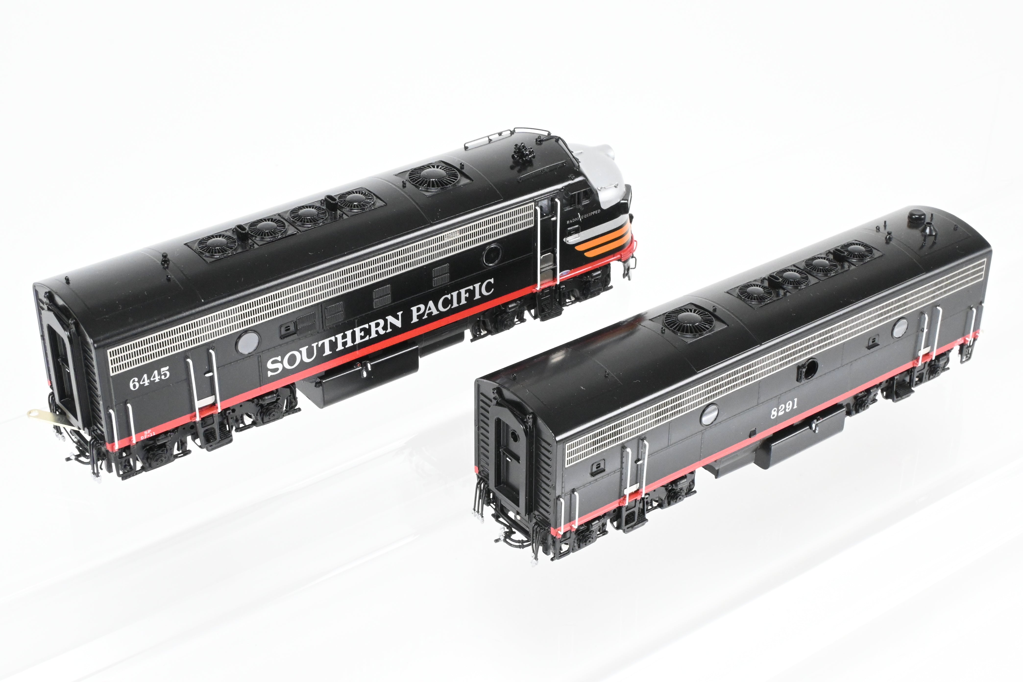 HO Scale Brass EMD FP7A/F7B Set in SP Black Widow Scheme
